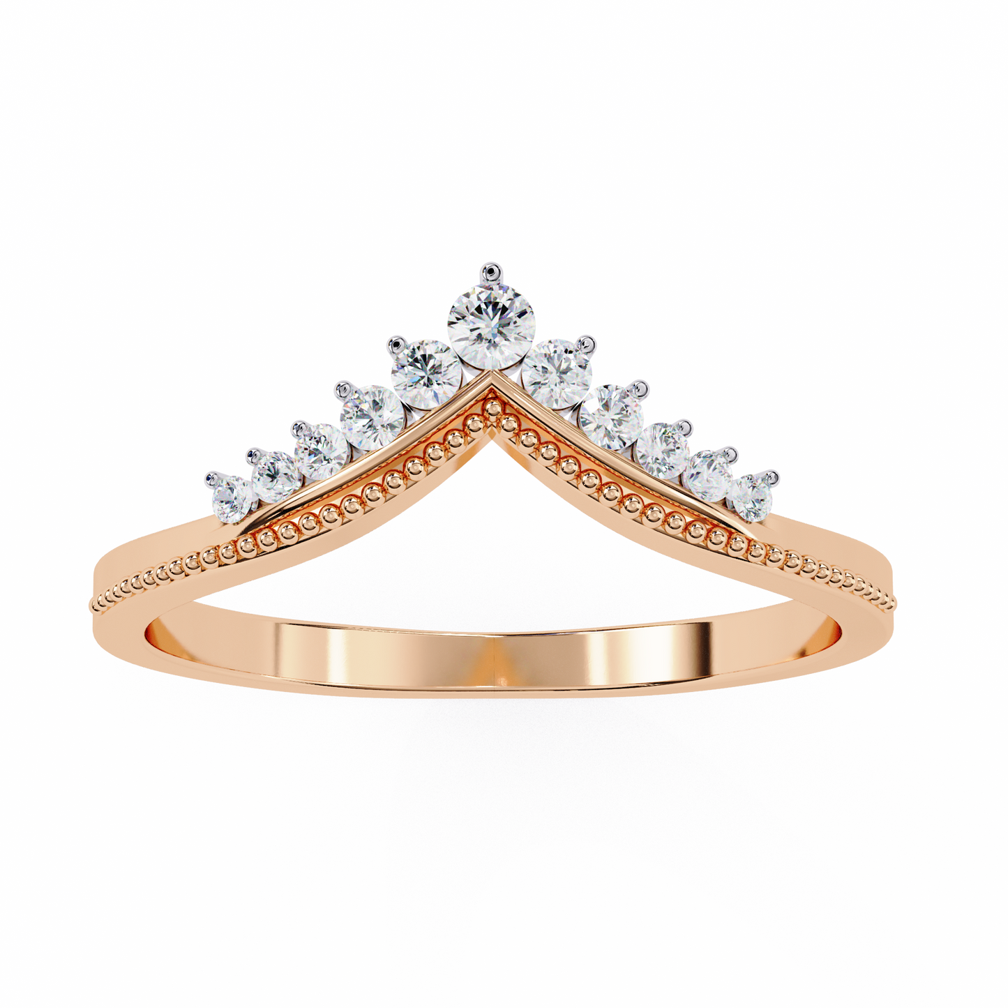 Round Lab Diamond Multi-Size Cluster Band – 10K 14K 18K Solid Gold – Delicate Wedding & Stacking Ring