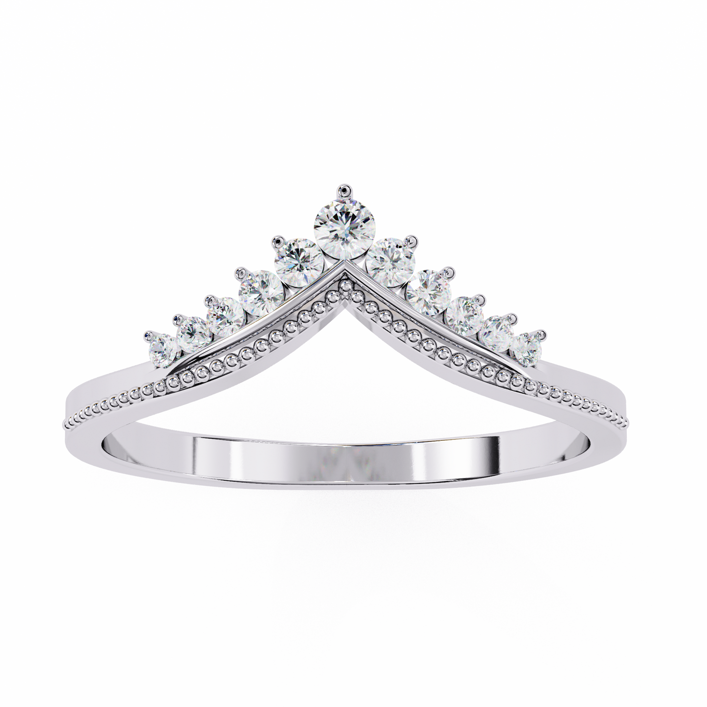 Round Lab Diamond Multi-Size Cluster Band – 10K 14K 18K Solid Gold – Delicate Wedding & Stacking Ring