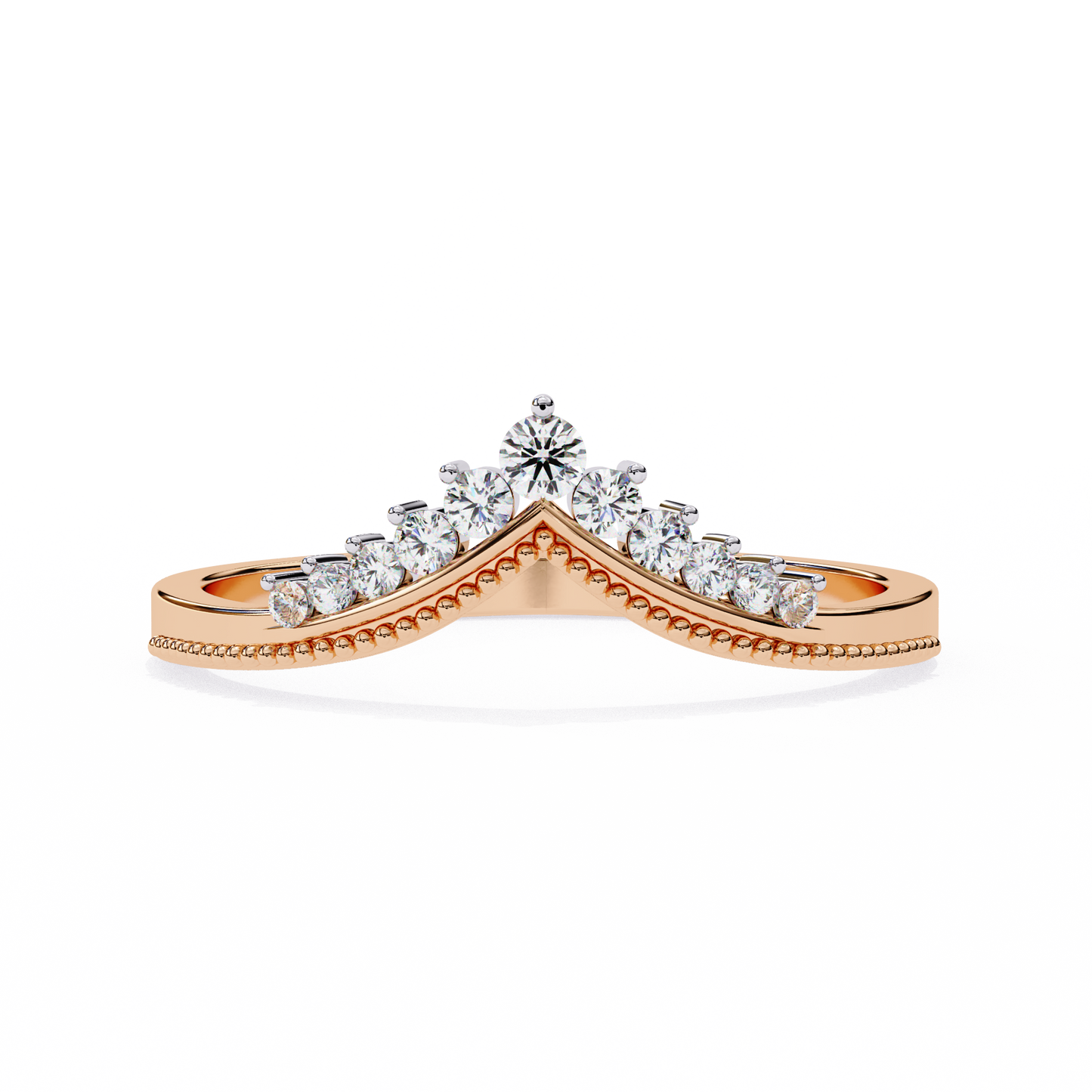 Round Lab Diamond Multi-Size Cluster Band – 10K 14K 18K Solid Gold – Delicate Wedding & Stacking Ring