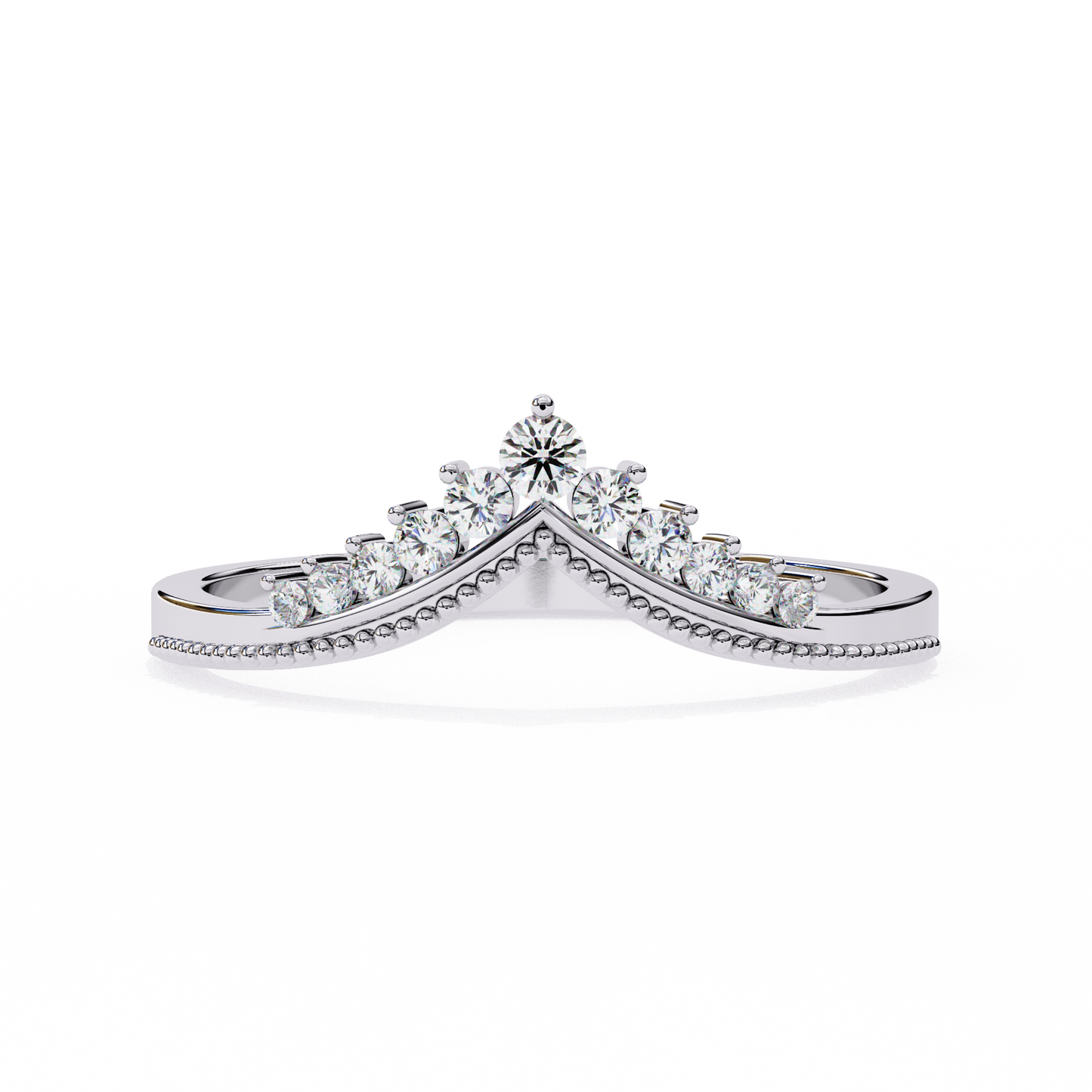 Round Lab Diamond Multi-Size Cluster Band – 10K 14K 18K Solid Gold – Delicate Wedding & Stacking Ring