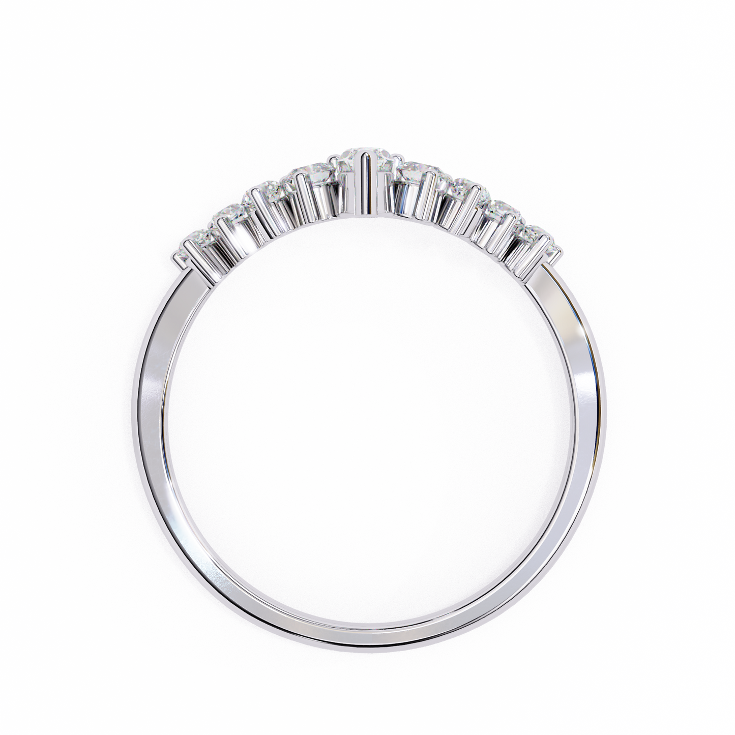 Marquise & Round Lab Diamond Cluster Band – Modern Mixed Shape Ring – 10K 14K 18K Solid Gold