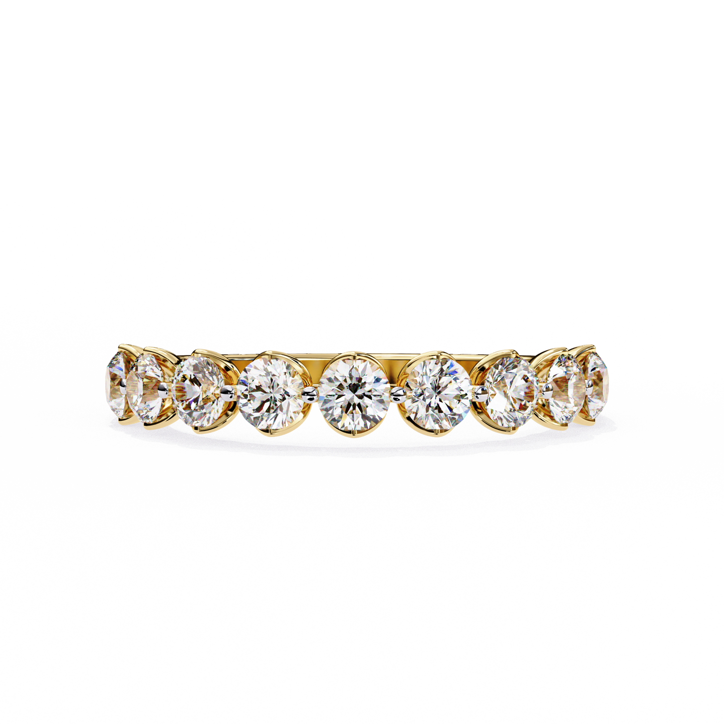 Petite Round Lab Diamond Eleven-Stone Band – Dainty Elegance Ring