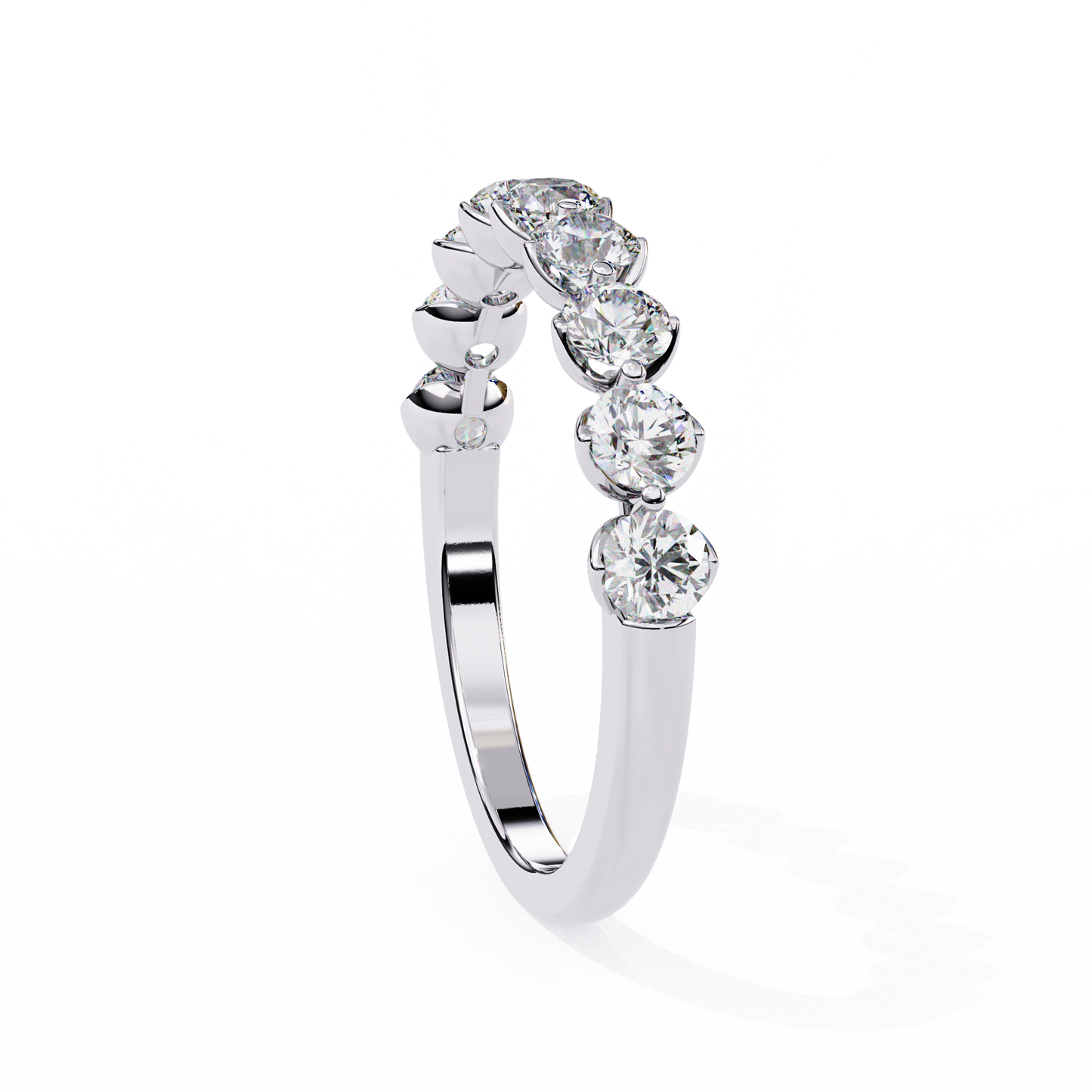 Petite Round Lab Diamond Eleven-Stone Band – Dainty Elegance Ring