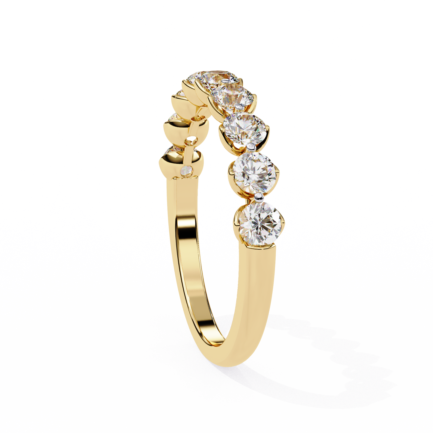 Petite Round Lab Diamond Eleven-Stone Band – Dainty Elegance Ring