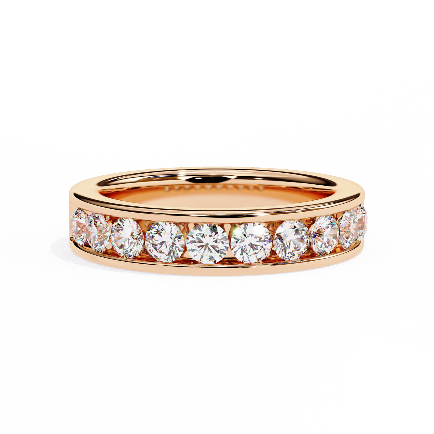 Radiant Round Lab Diamond Ten-Stone Band – Bold Statement Ring