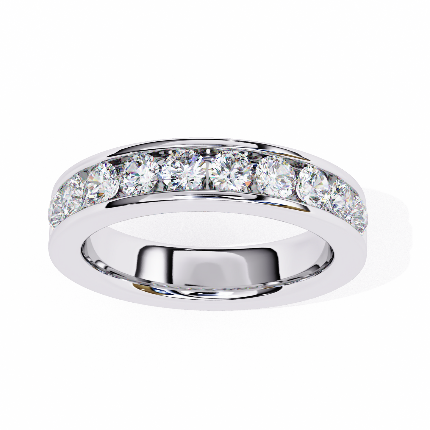 Radiant Round Lab Diamond Ten-Stone Band – Bold Statement Ring