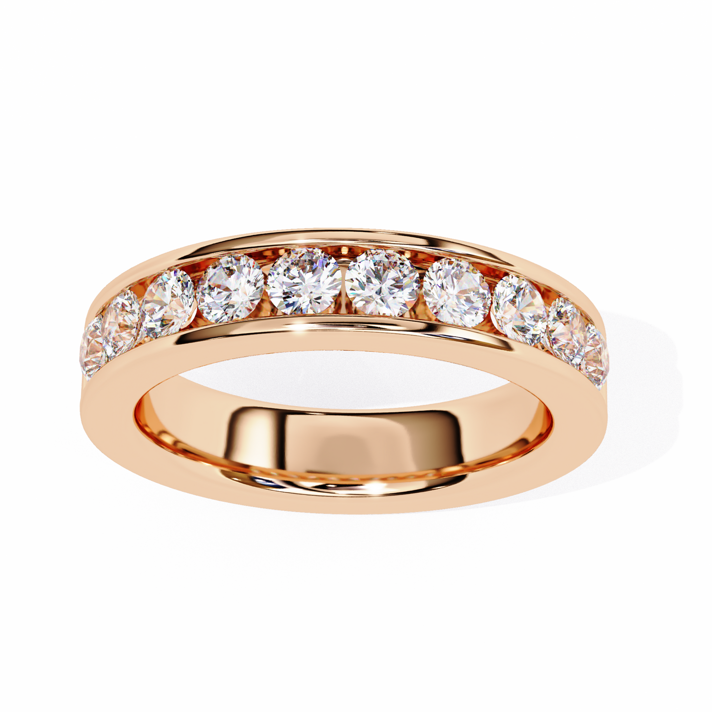 Radiant Round Lab Diamond Ten-Stone Band – Bold Statement Ring