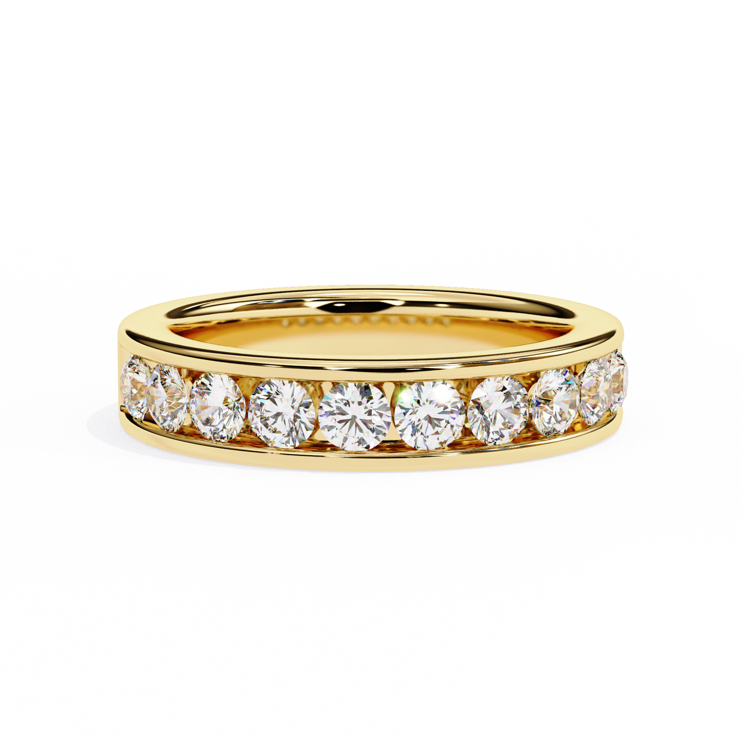 Radiant Round Lab Diamond Ten-Stone Band – Bold Statement Ring