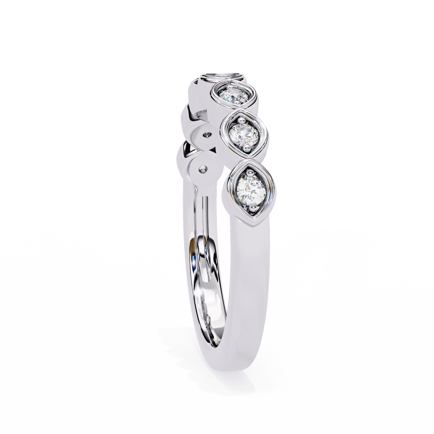 Refined Round Lab Diamond Seven-Stone Band – Classic Elegance Ring