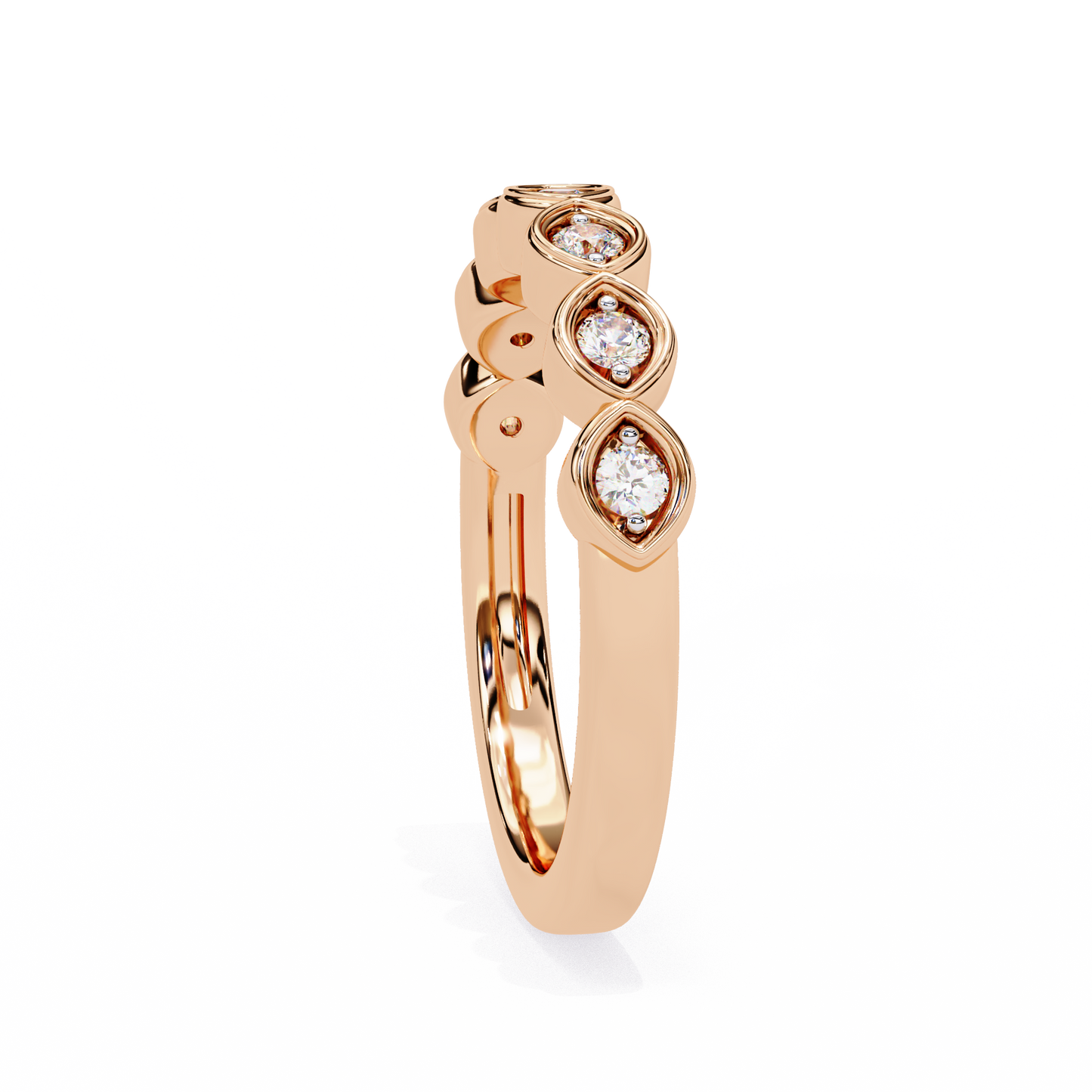 Refined Round Lab Diamond Seven-Stone Band – Classic Elegance Ring