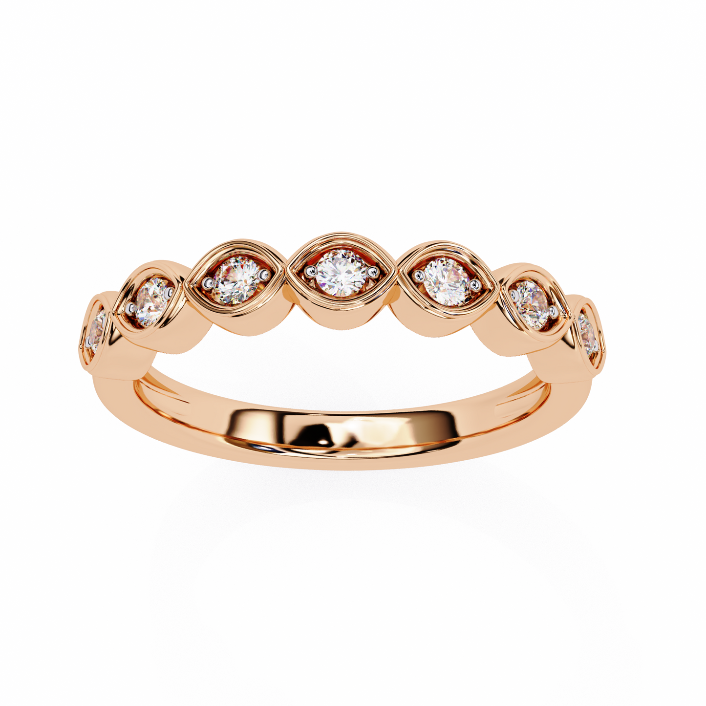 Refined Round Lab Diamond Seven-Stone Band – Classic Elegance Ring