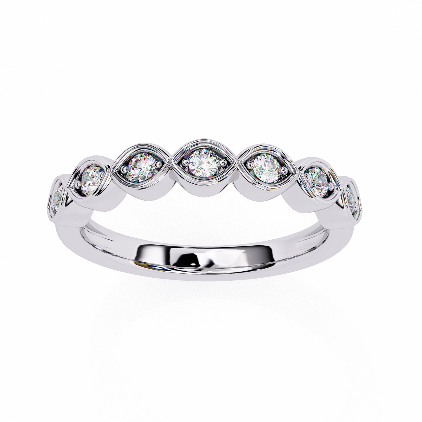 Refined Round Lab Diamond Seven-Stone Band – Classic Elegance Ring