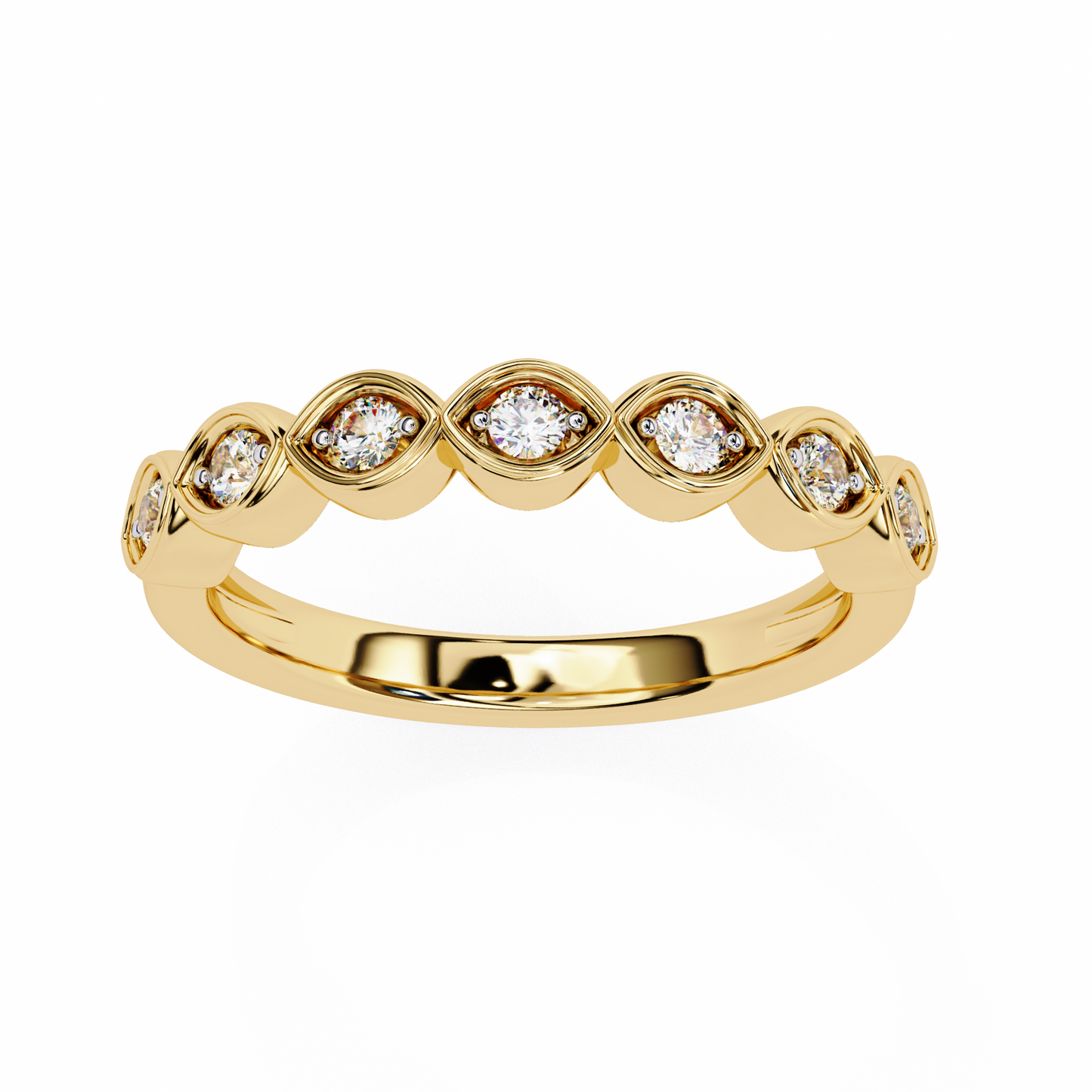 Refined Round Lab Diamond Seven-Stone Band – Classic Elegance Ring