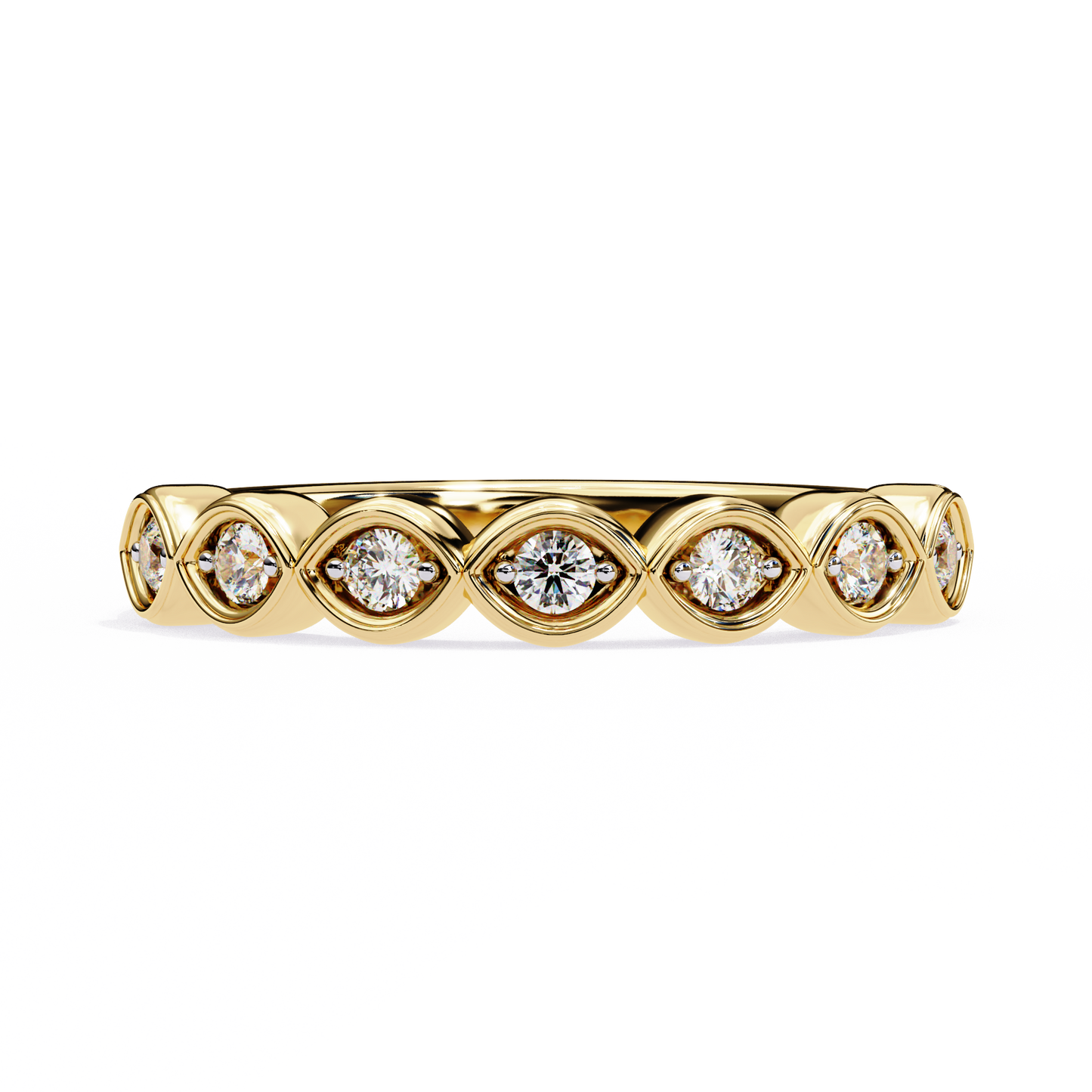 Refined Round Lab Diamond Seven-Stone Band – Classic Elegance Ring