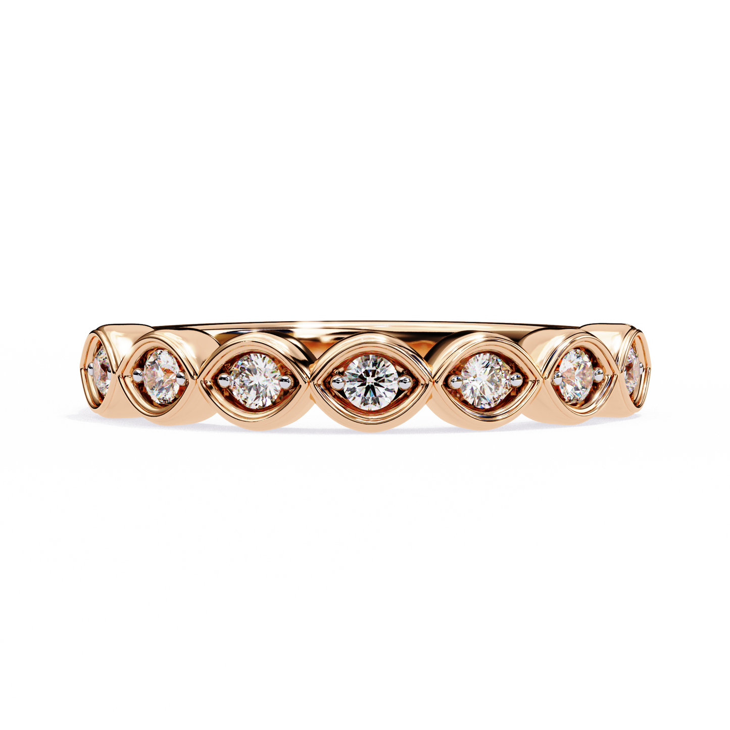 Refined Round Lab Diamond Seven-Stone Band – Classic Elegance Ring