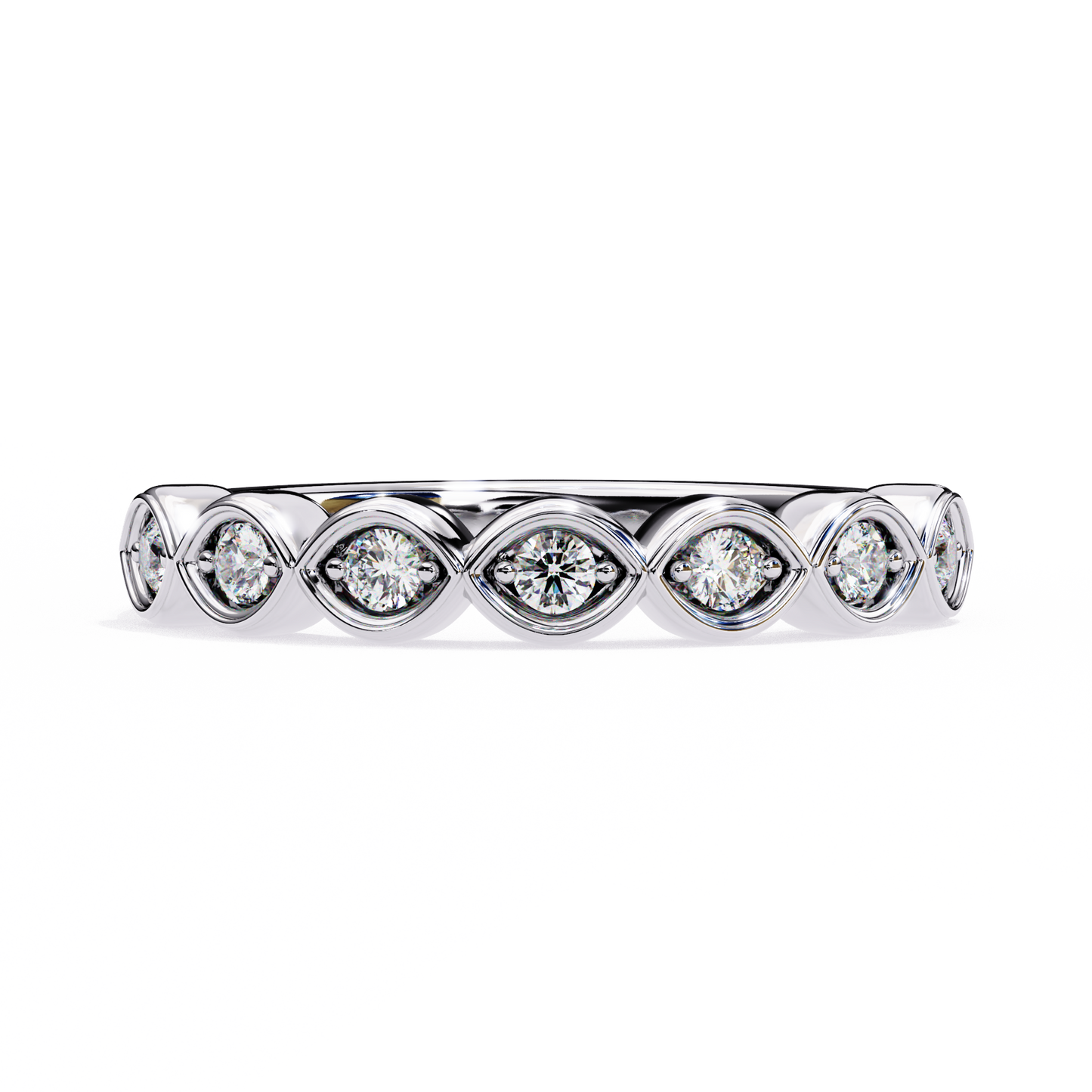 Refined Round Lab Diamond Seven-Stone Band – Classic Elegance Ring