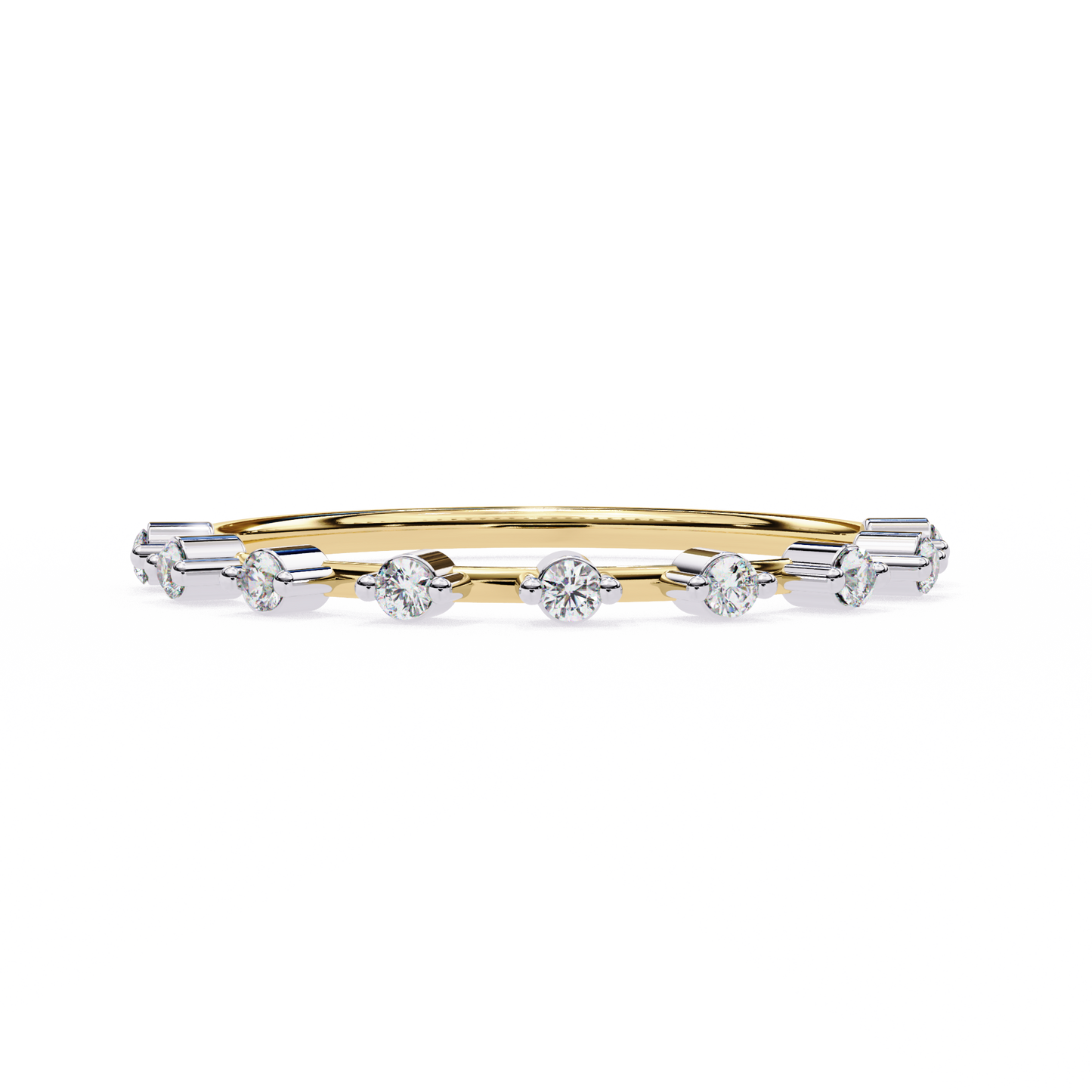 Dainty Round Lab Diamond Nine-Stone Band – Subtle Sparkle Ring