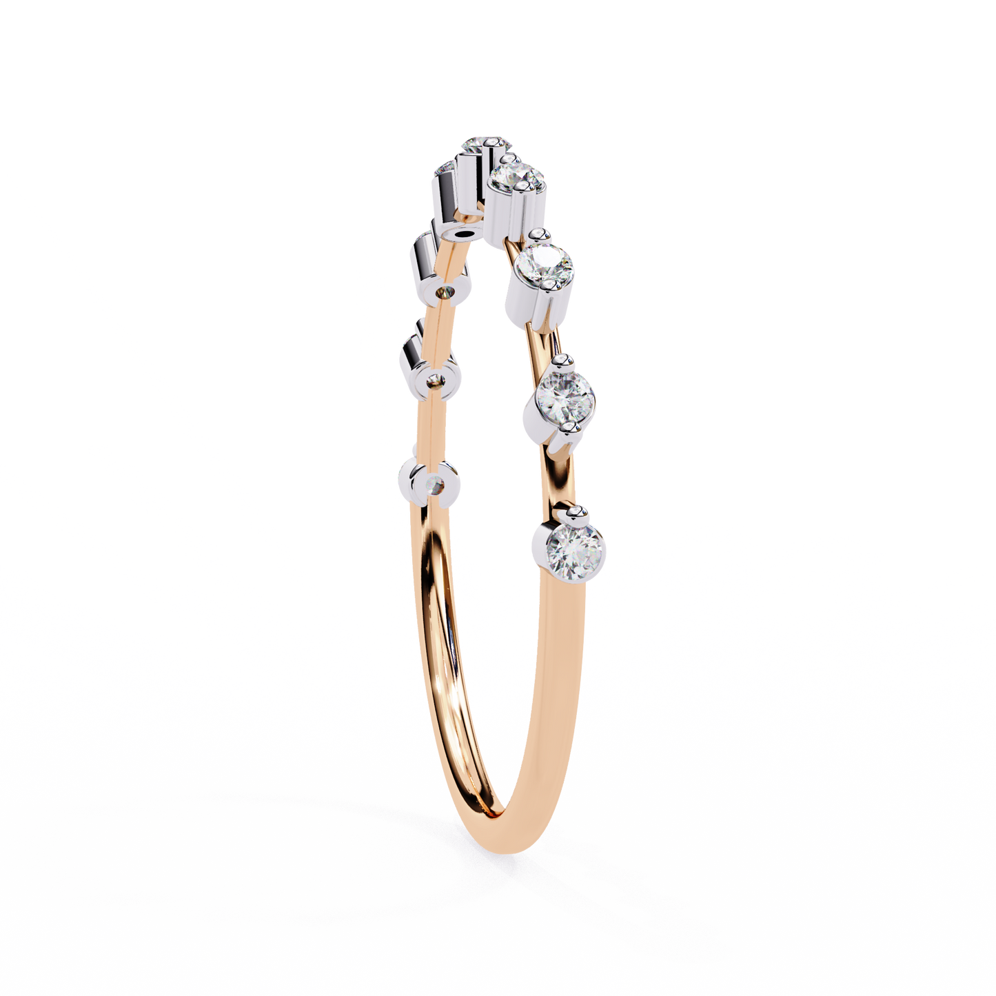 Dainty Round Lab Diamond Nine-Stone Band – Subtle Sparkle Ring
