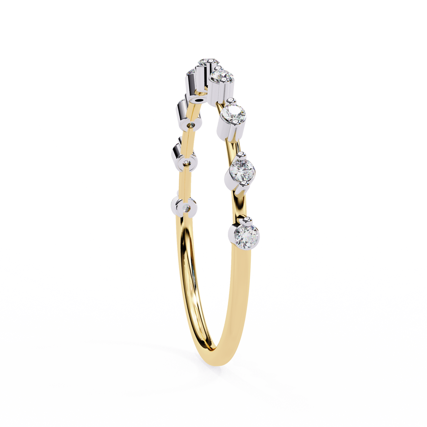 Dainty Round Lab Diamond Nine-Stone Band – Subtle Sparkle Ring