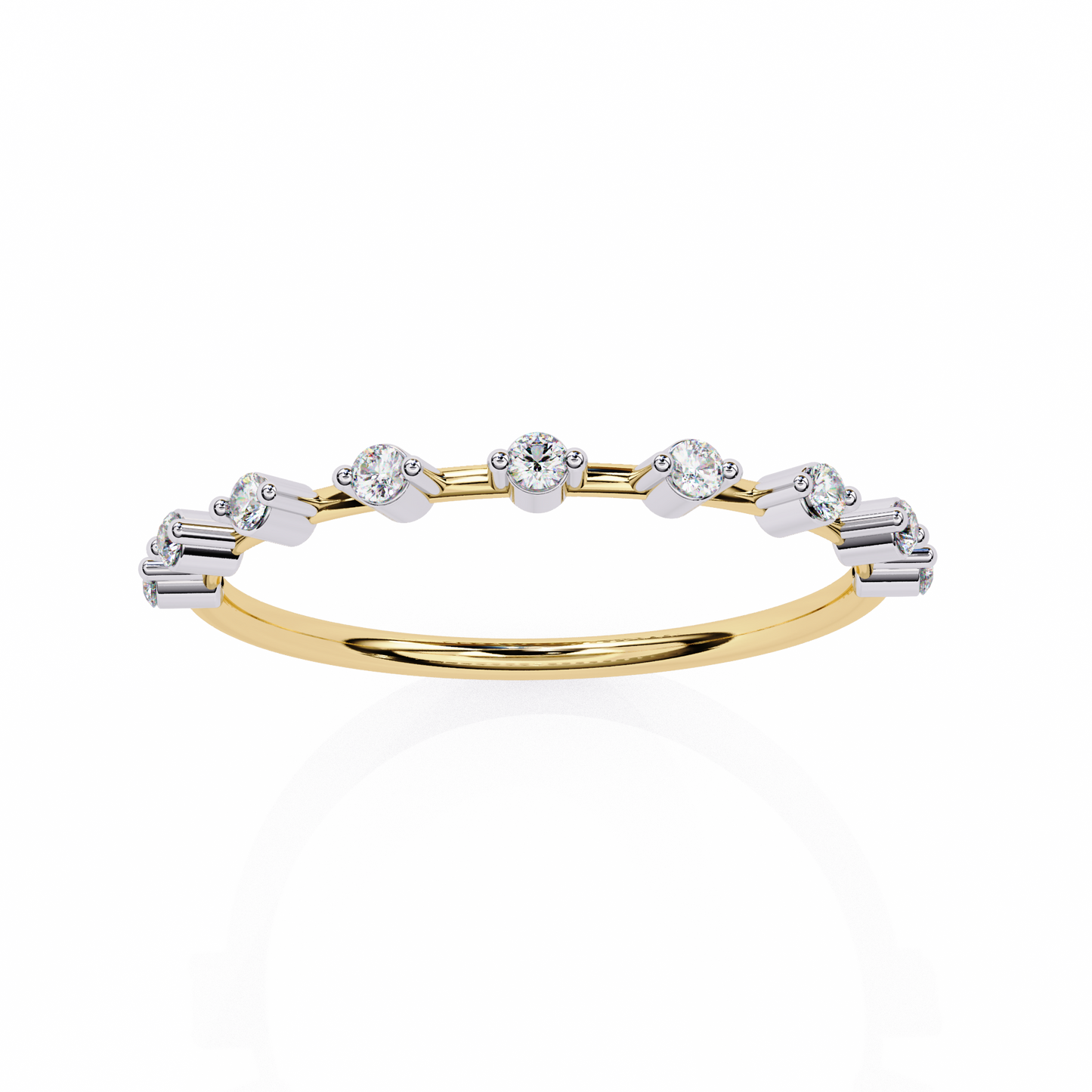 Dainty Round Lab Diamond Nine-Stone Band – Subtle Sparkle Ring