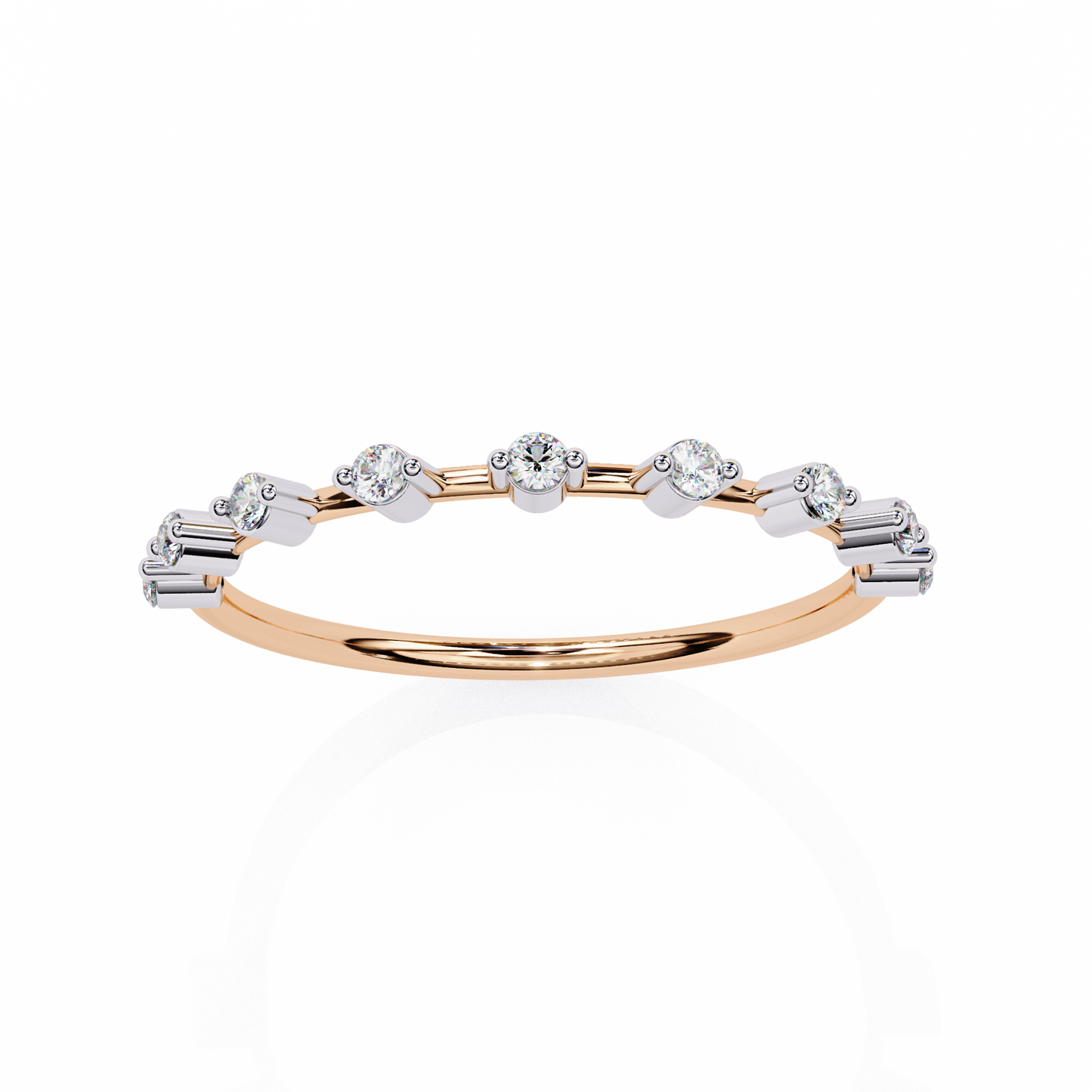 Dainty Round Lab Diamond Nine-Stone Band – Subtle Sparkle Ring