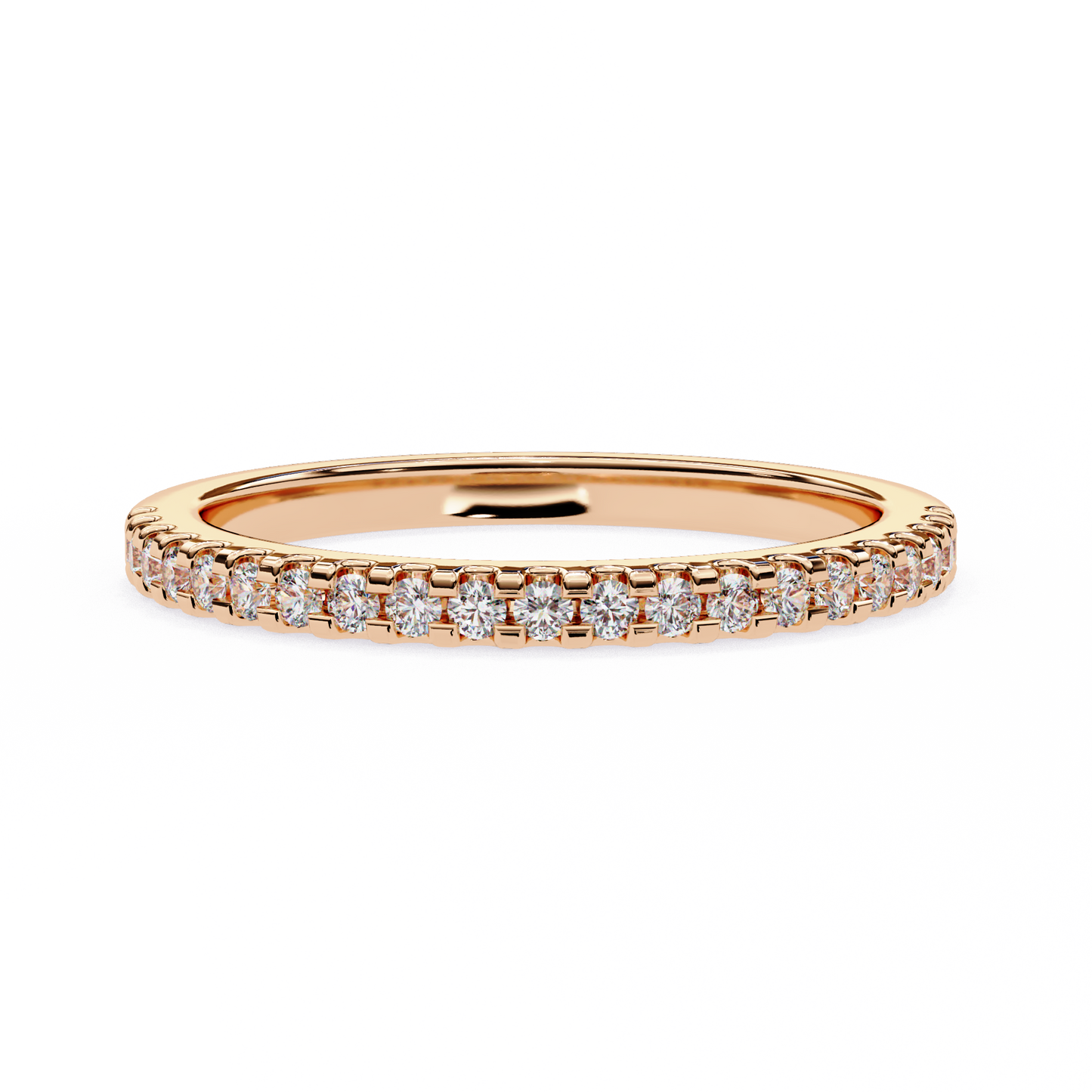 Delicate Round Lab Diamond Twenty-One Stone Band – Minimalist Sparkle Ring