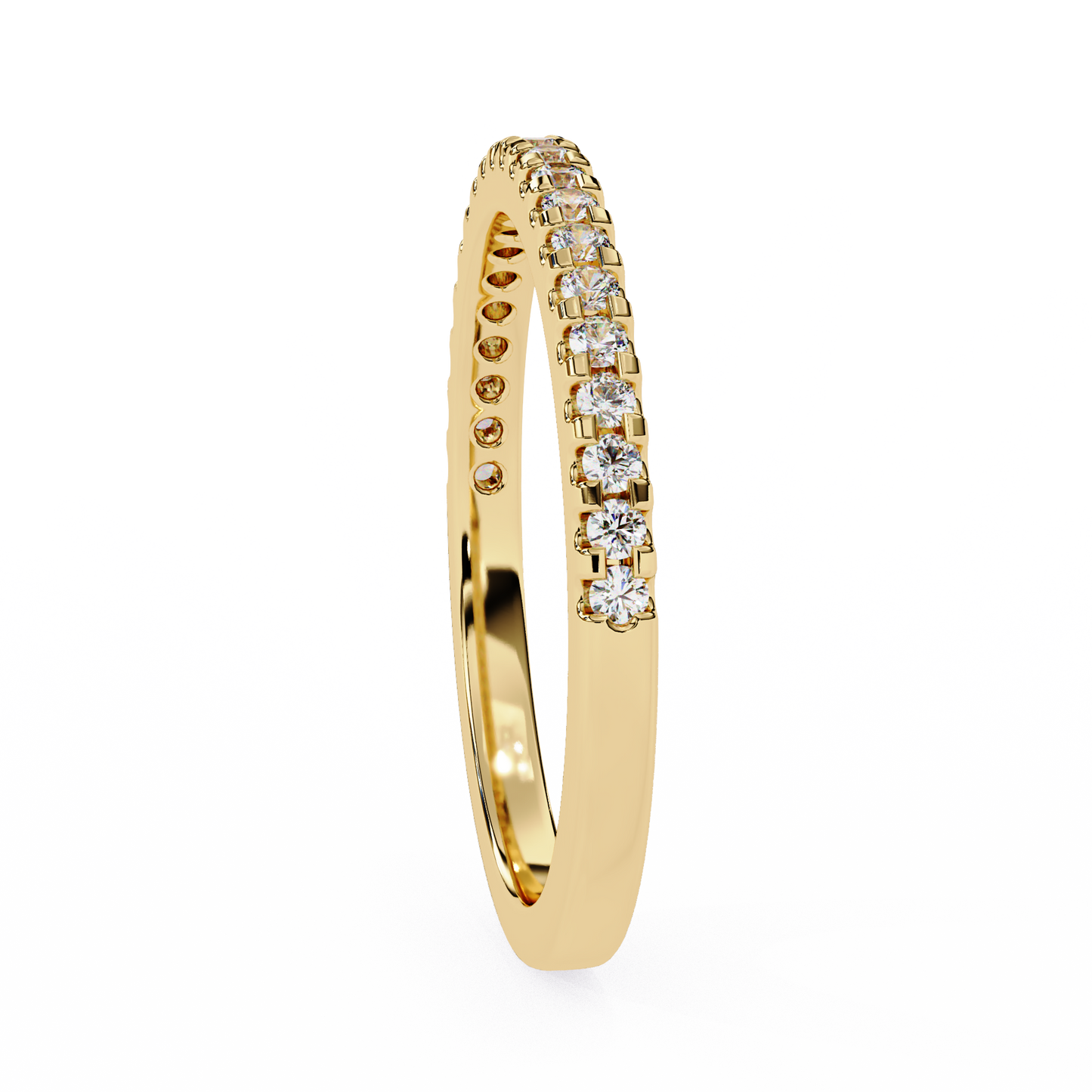 Delicate Round Lab Diamond Twenty-One Stone Band – Minimalist Sparkle Ring