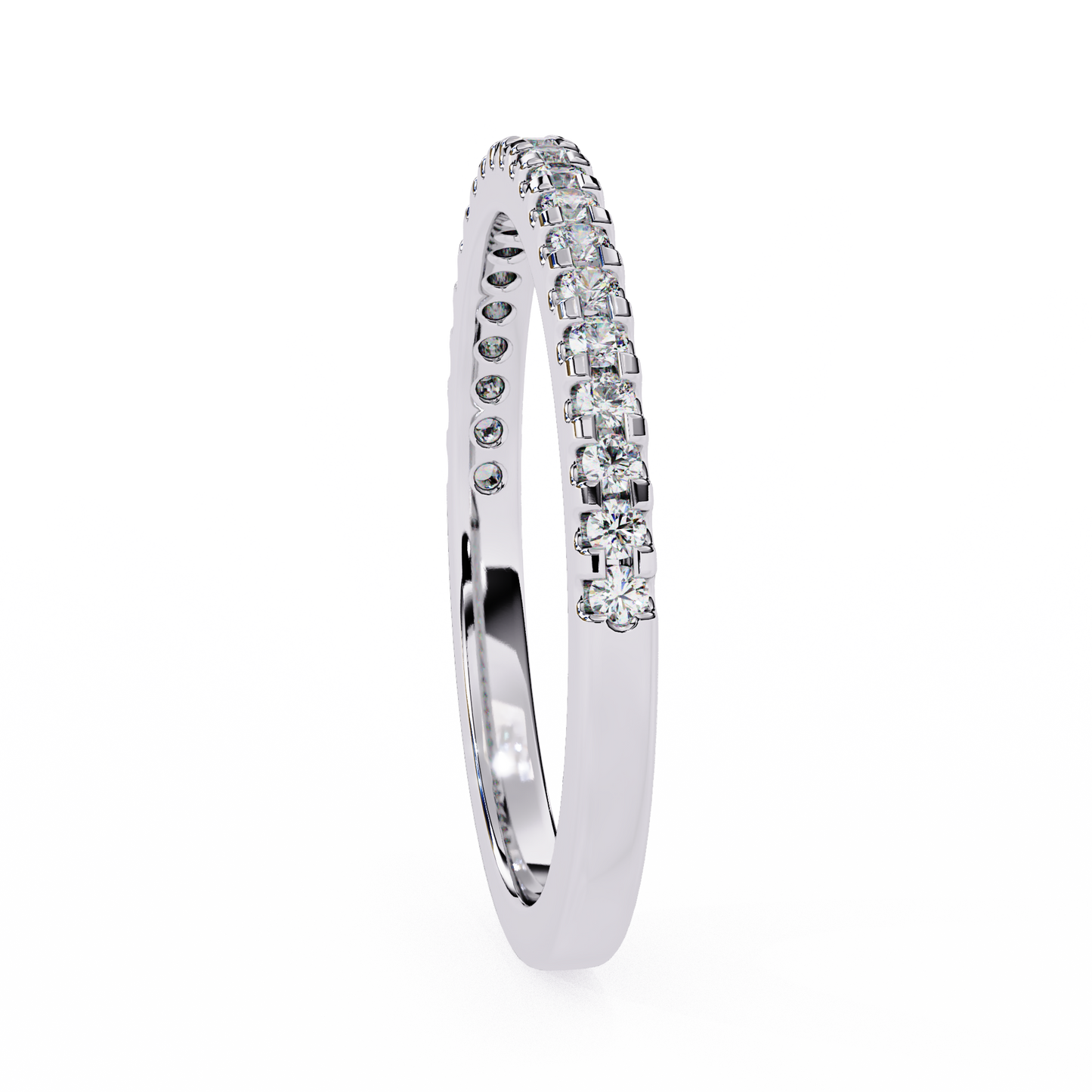 Delicate Round Lab Diamond Twenty-One Stone Band – Minimalist Sparkle Ring