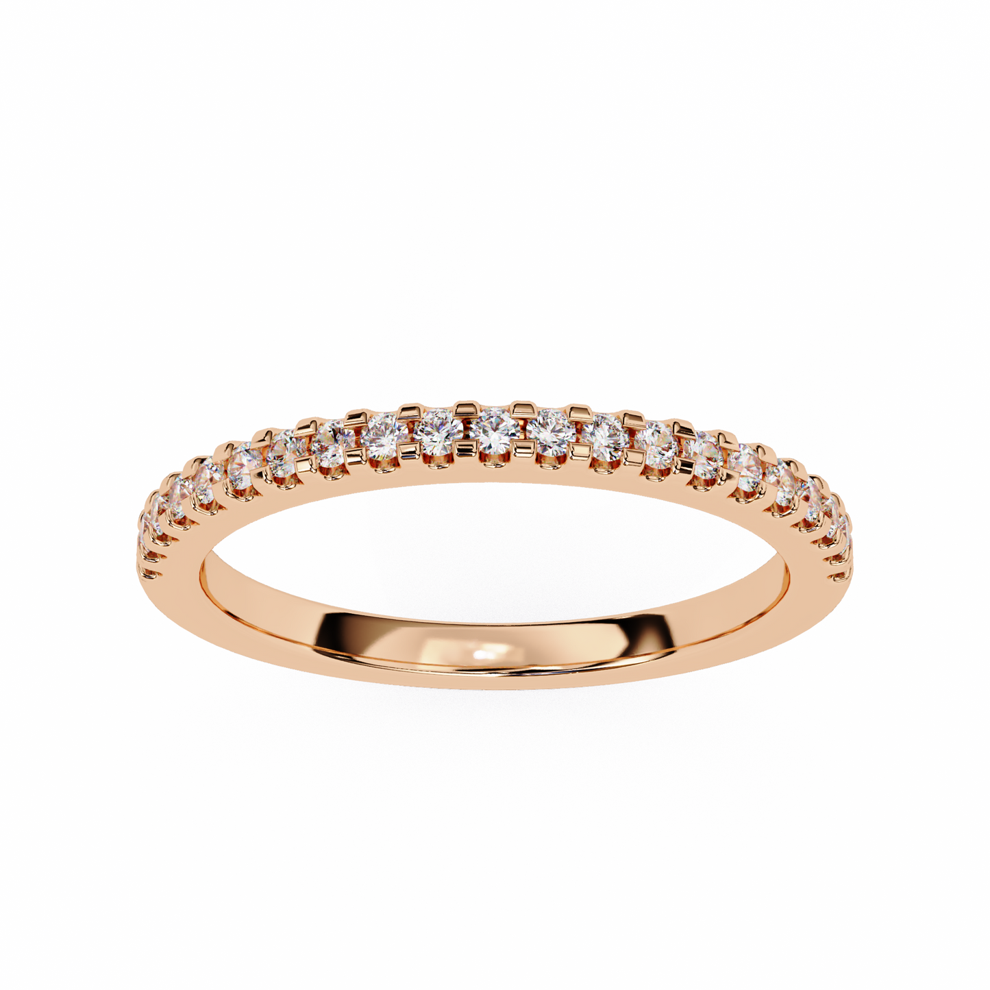 Delicate Round Lab Diamond Twenty-One Stone Band – Minimalist Sparkle Ring