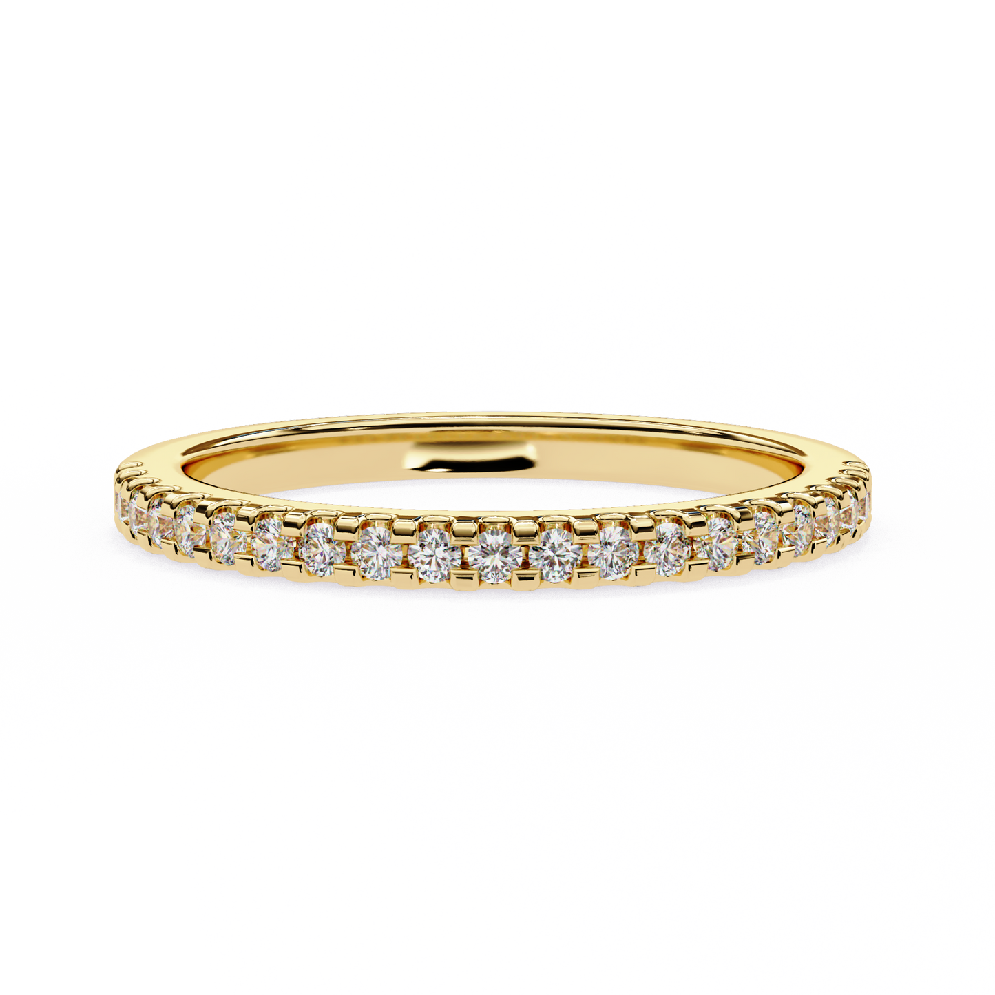 Delicate Round Lab Diamond Twenty-One Stone Band – Minimalist Sparkle Ring