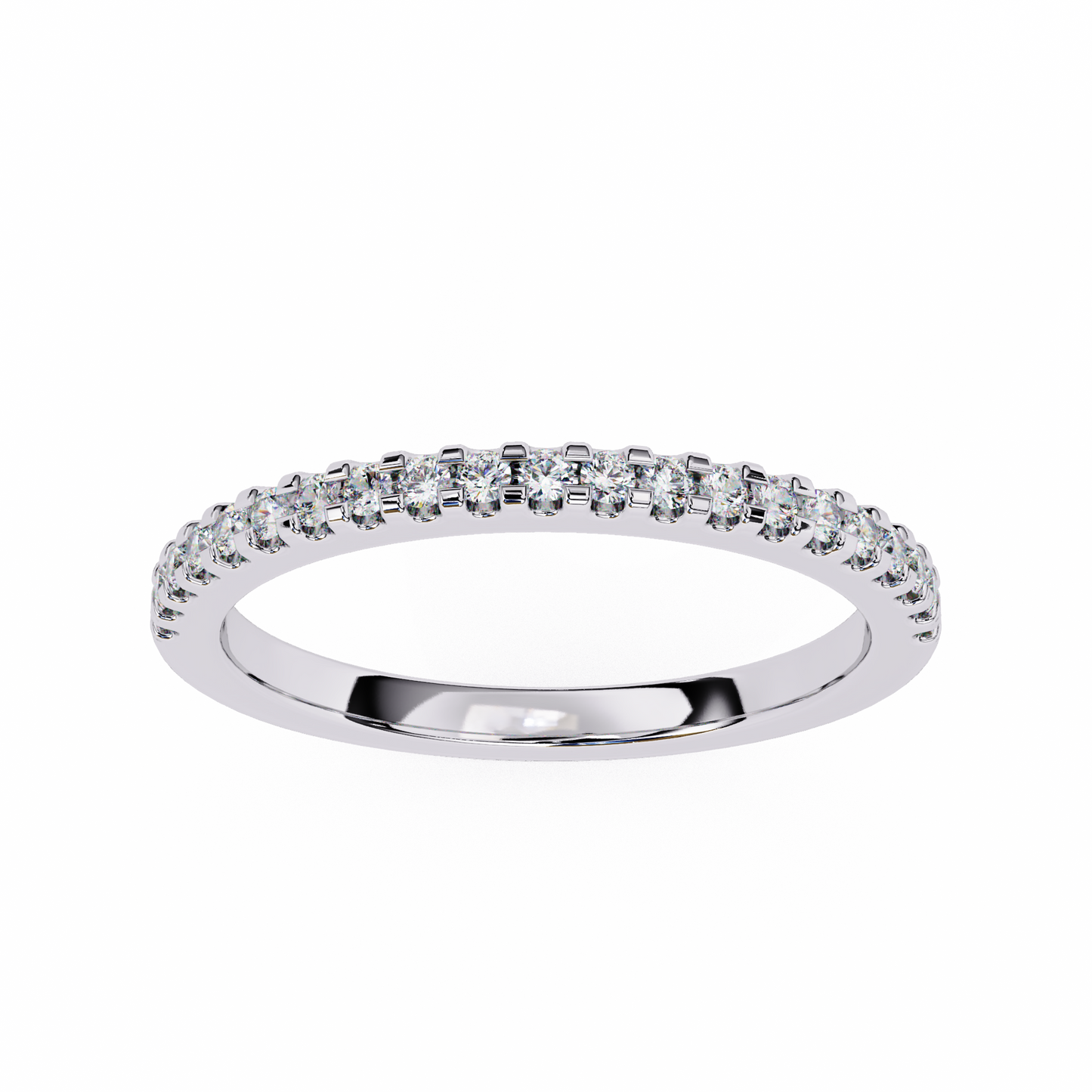 Delicate Round Lab Diamond Twenty-One Stone Band – Minimalist Sparkle Ring