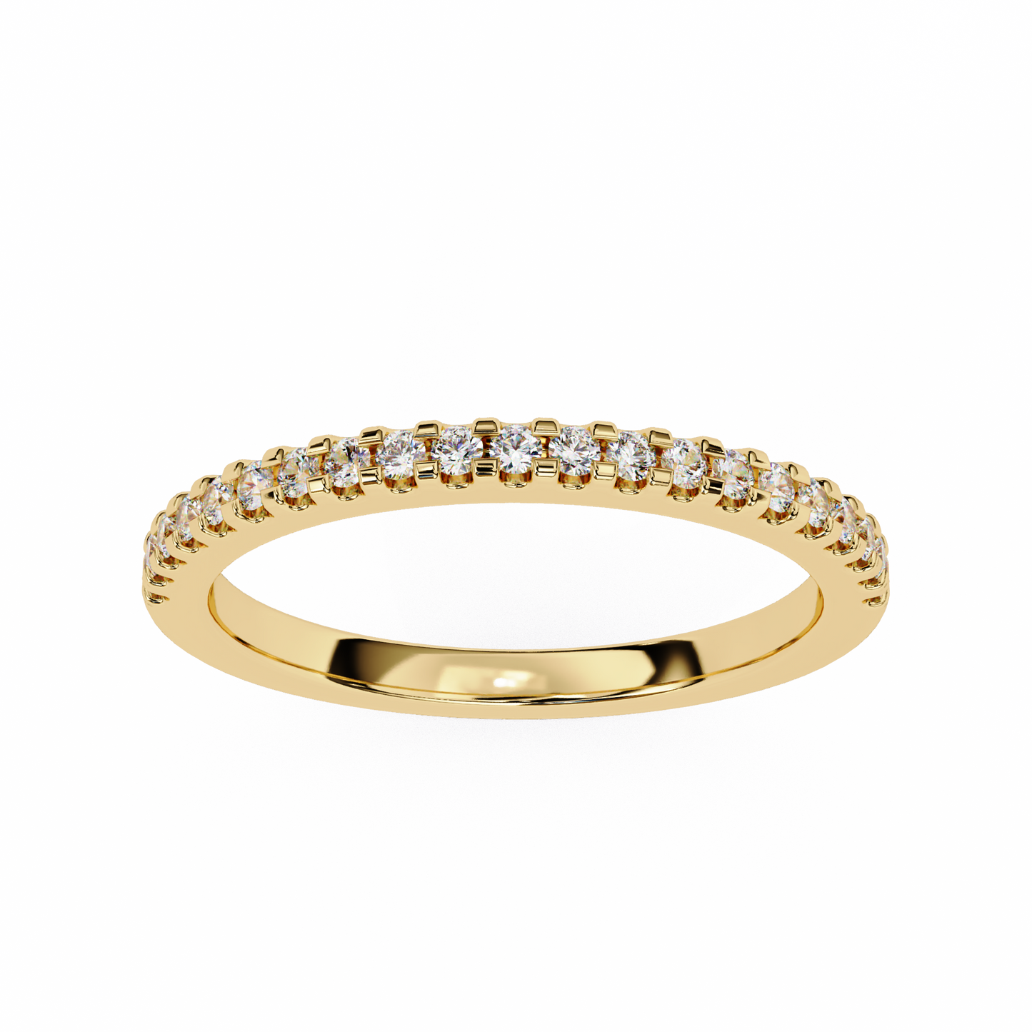 Delicate Round Lab Diamond Twenty-One Stone Band – Minimalist Sparkle Ring