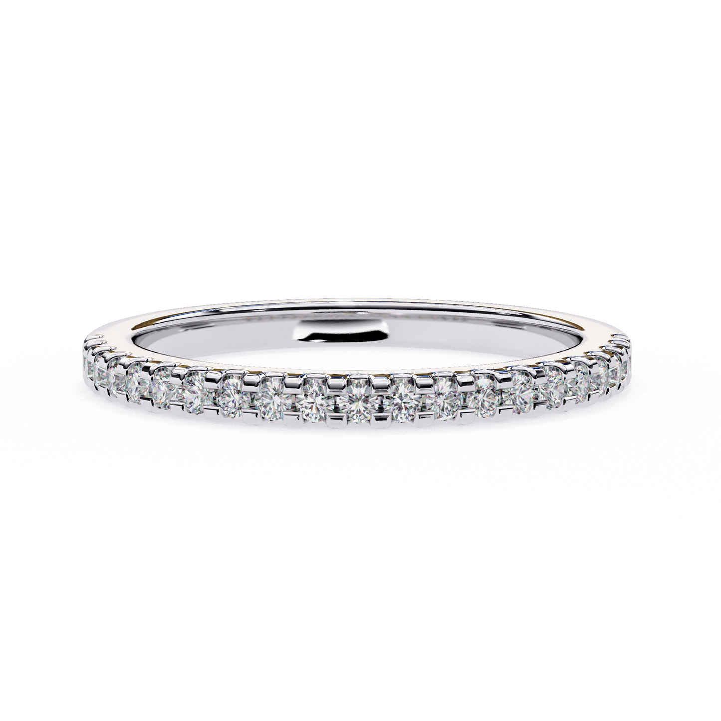 Delicate Round Lab Diamond Twenty-One Stone Band – Minimalist Sparkle Ring