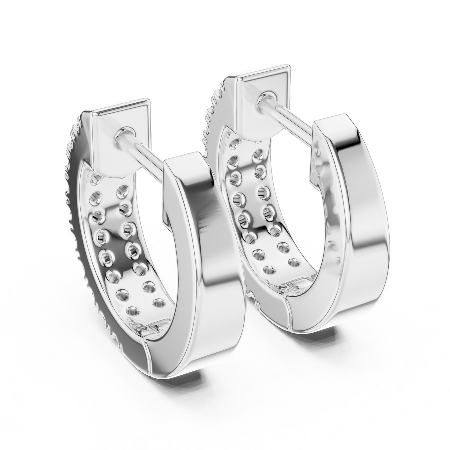 Double Row Huggie Hoops Lab Grown Diamond