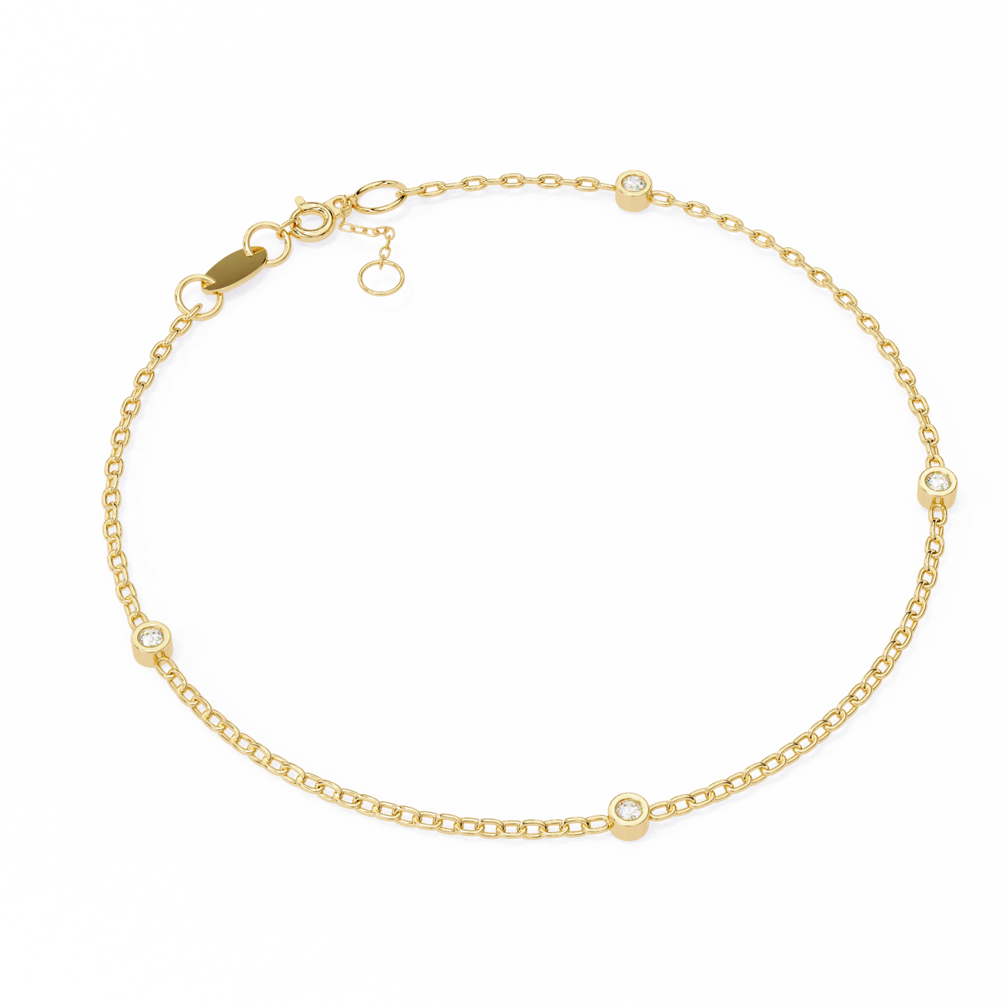Quad Round Lab Diamond Bracelet – Elegant Four-Stone Design