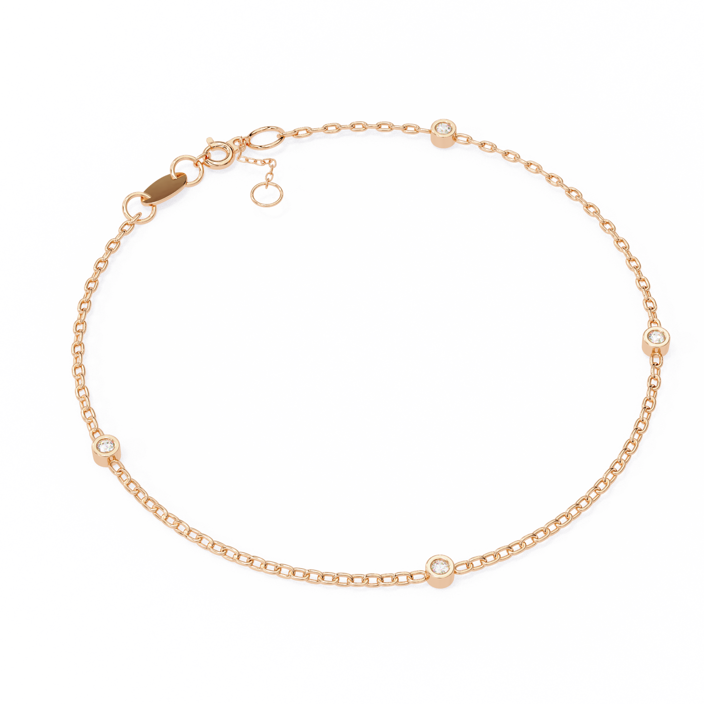Quad Round Lab Diamond Bracelet – Elegant Four-Stone Design