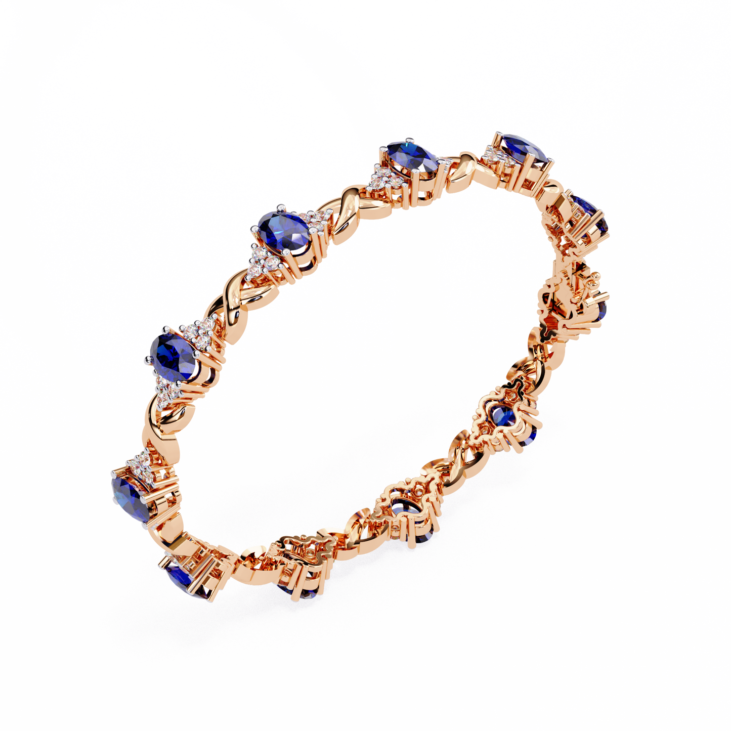 Exquisite Oval and Round Lab Diamond Bracelet – Luxe Multi-Stone Statement