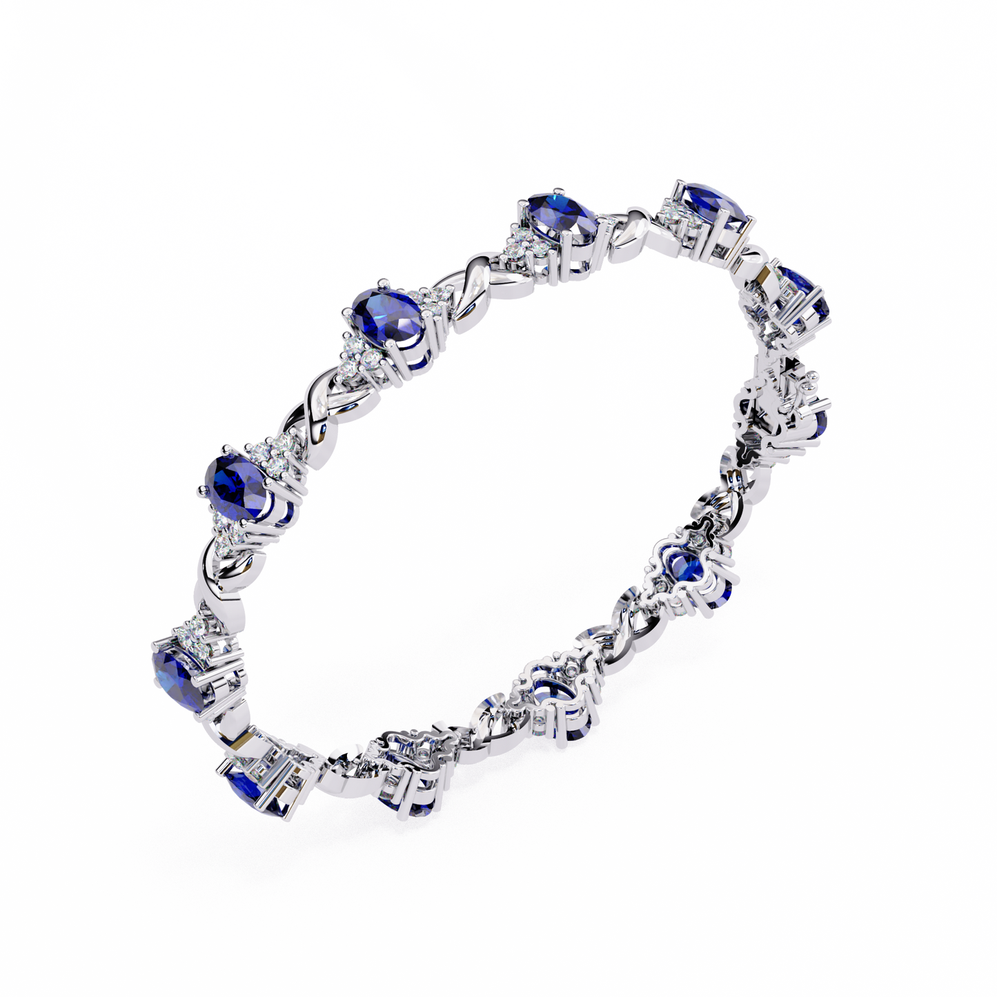 Exquisite Oval and Round Lab Diamond Bracelet – Luxe Multi-Stone Statement