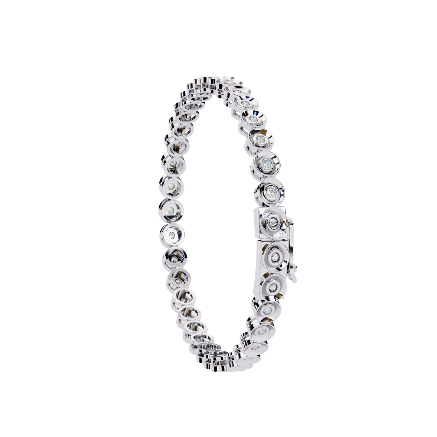 Dainty Round Lab Diamond Bracelet – Classic Multi-Stone Elegance