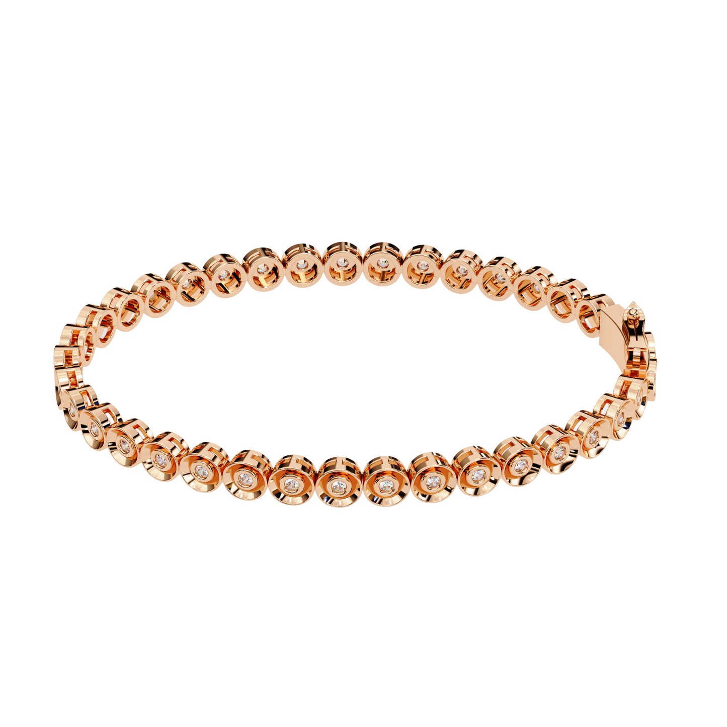Dainty Round Lab Diamond Bracelet – Classic Multi-Stone Elegance
