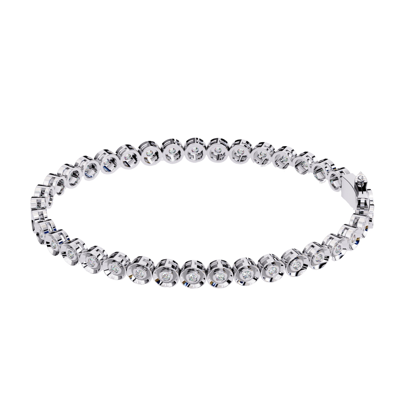 Dainty Round Lab Diamond Bracelet – Classic Multi-Stone Elegance
