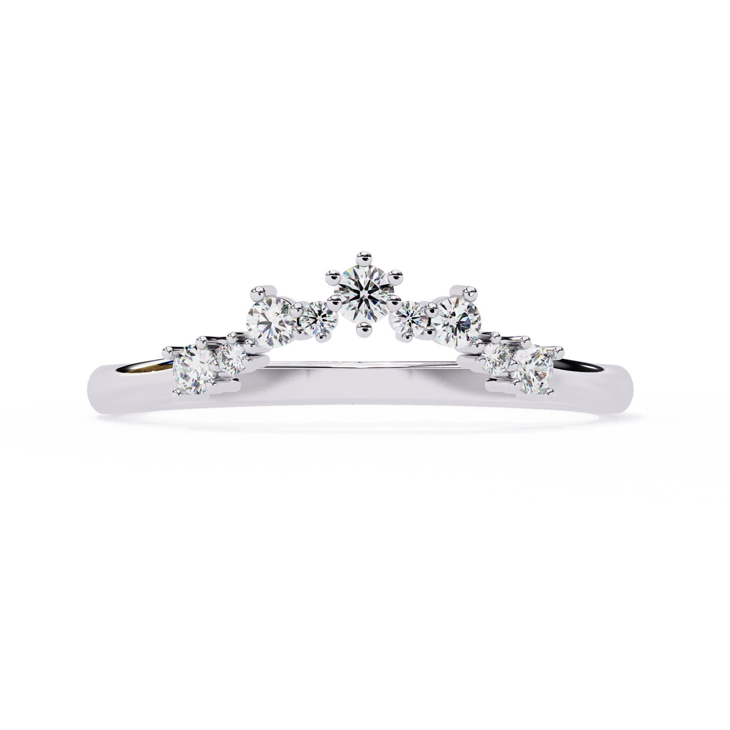 Round Lab Diamond Cluster Band Ring – Multi-Size Diamonds – 10K 14K 18K Solid Gold