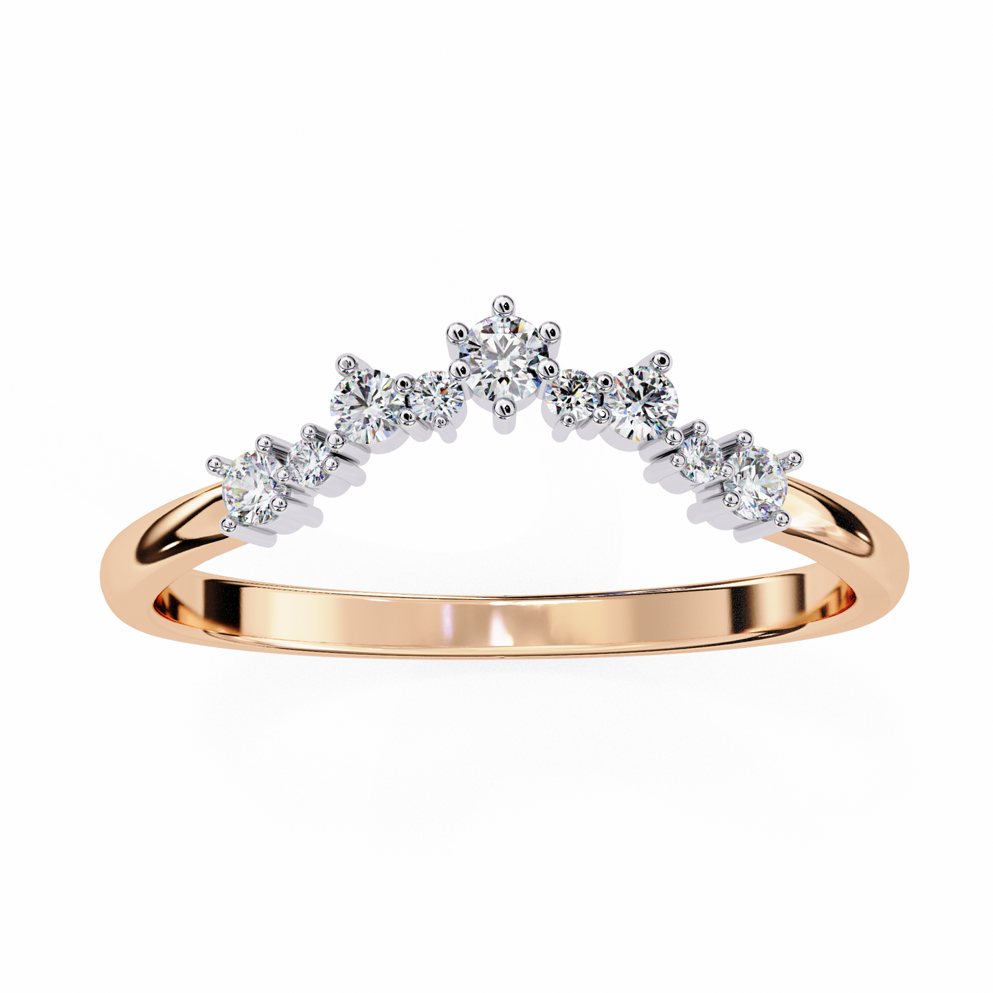 Round Lab Diamond Cluster Band Ring – Multi-Size Diamonds – 10K 14K 18K Solid Gold