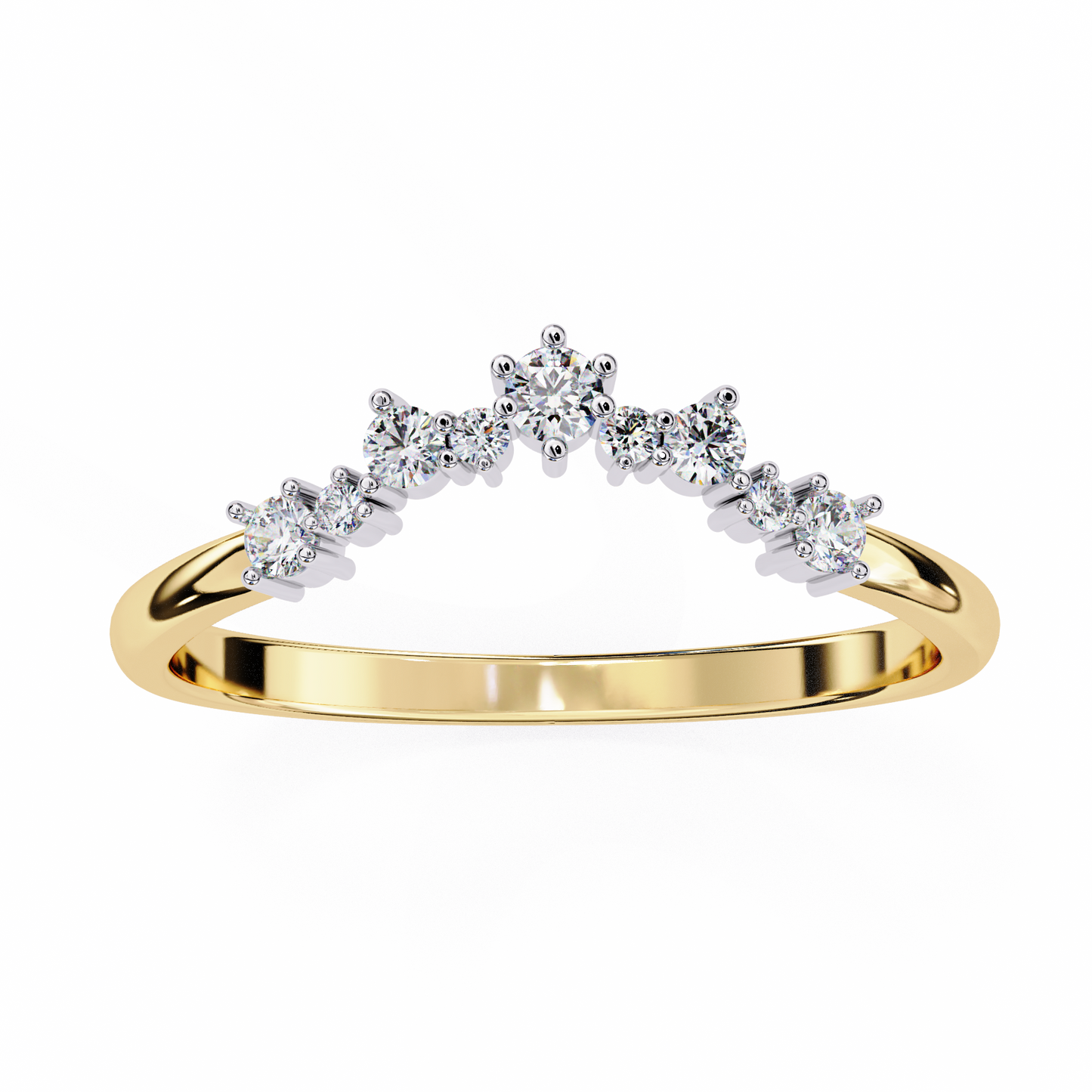 Round Lab Diamond Cluster Band Ring – Multi-Size Diamonds – 10K 14K 18K Solid Gold