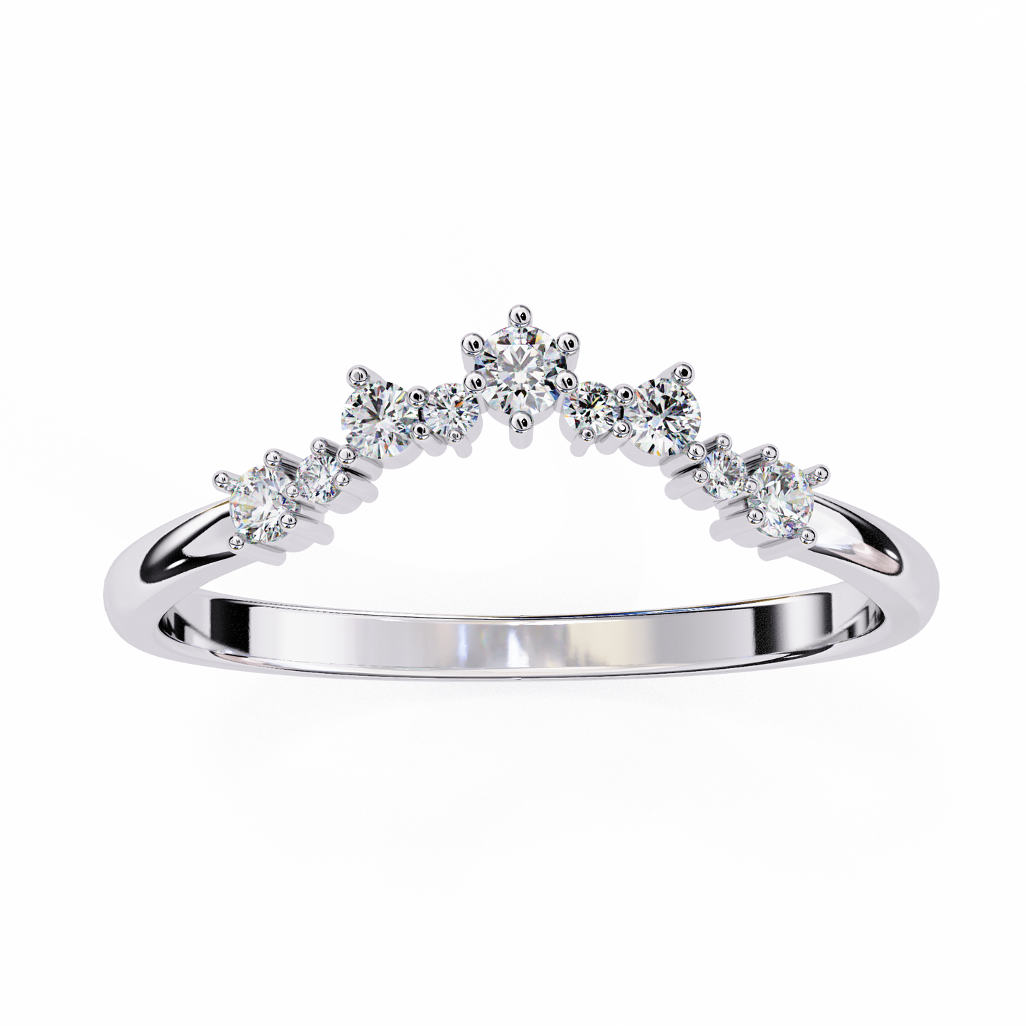 Round Lab Diamond Cluster Band Ring – Multi-Size Diamonds – 10K 14K 18K Solid Gold