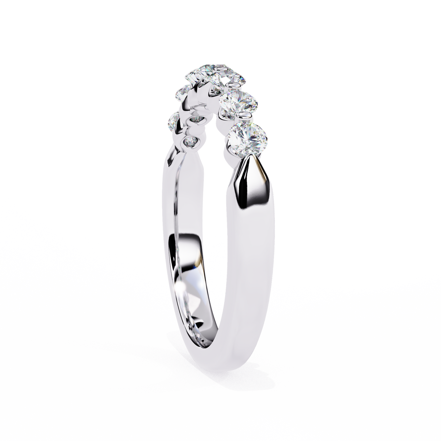 Classic Round Lab Diamond Seven-Stone Band – Elegant Anniversary Ring – Solid Gold