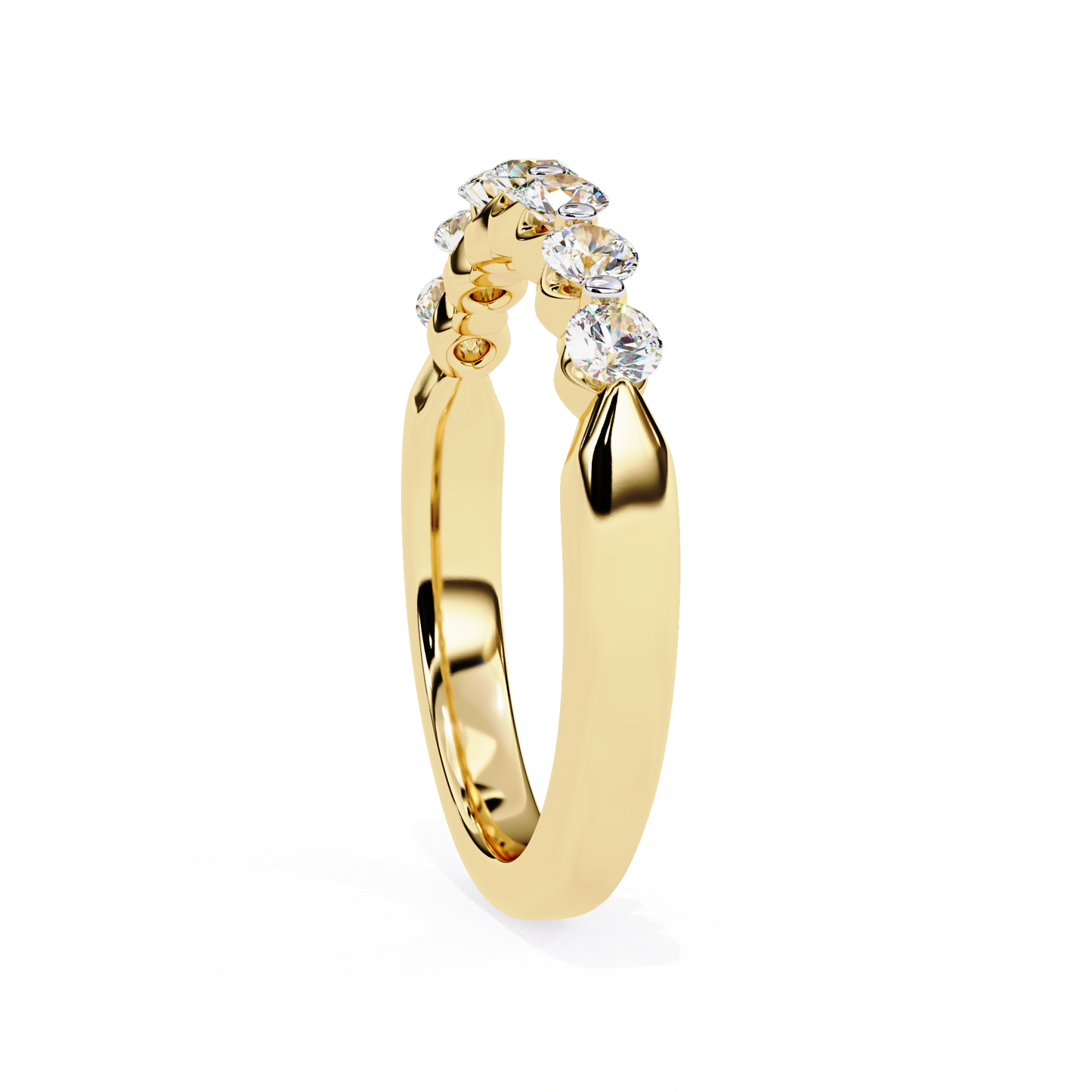 Classic Round Lab Diamond Seven-Stone Band – Elegant Anniversary Ring – Solid Gold