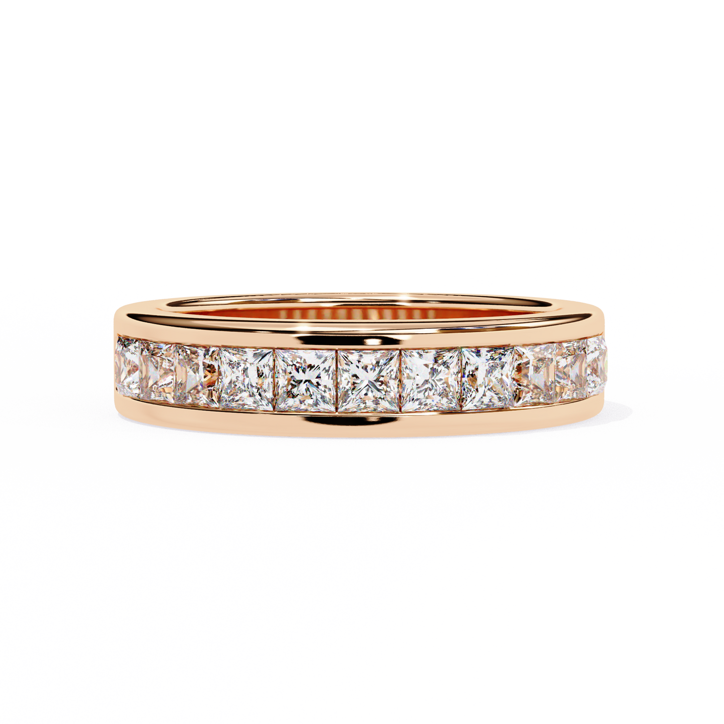 Princess Cut Lab Diamond Eleven-Stone Band – Modern Elegance Ring