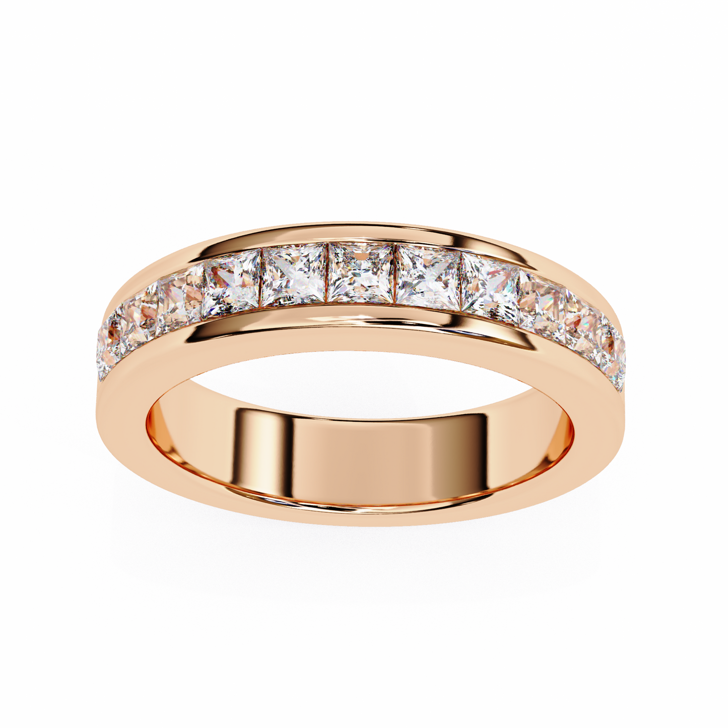 Princess Cut Lab Diamond Eleven-Stone Band – Modern Elegance Ring