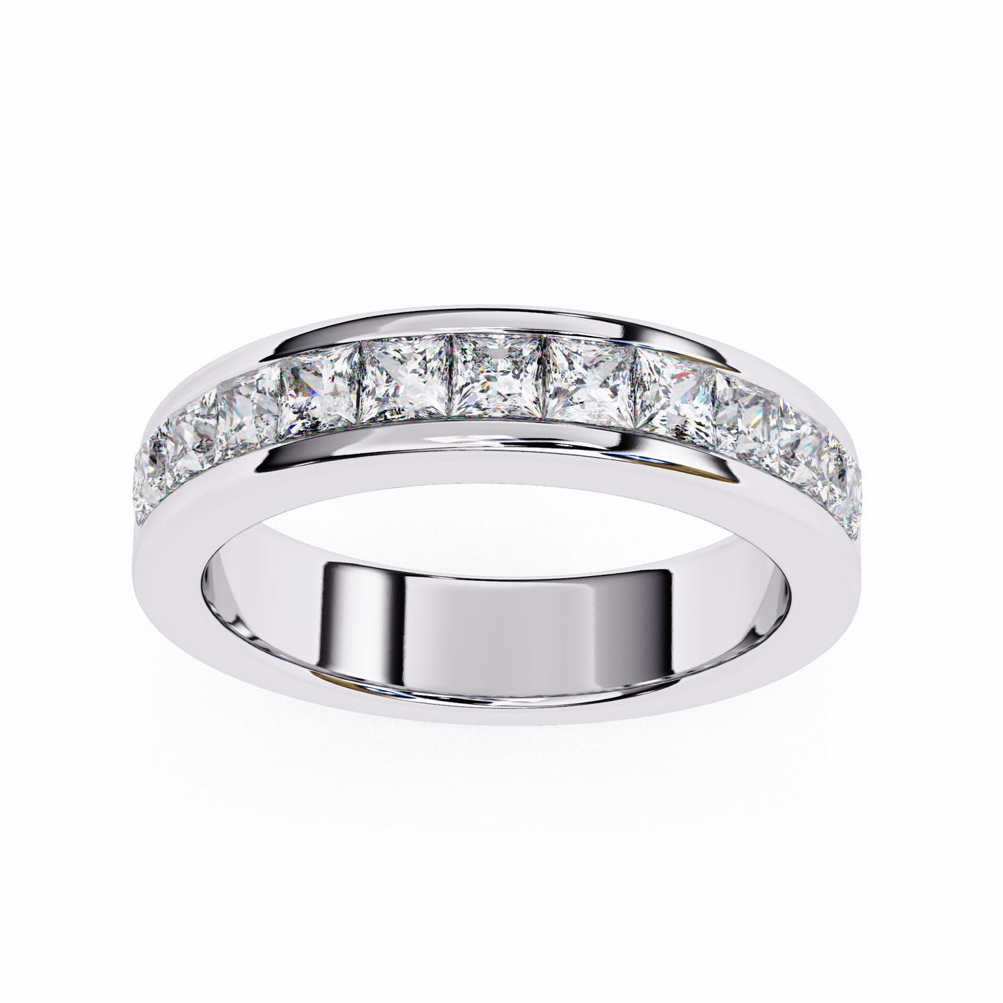 Princess Cut Lab Diamond Eleven-Stone Band – Modern Elegance Ring